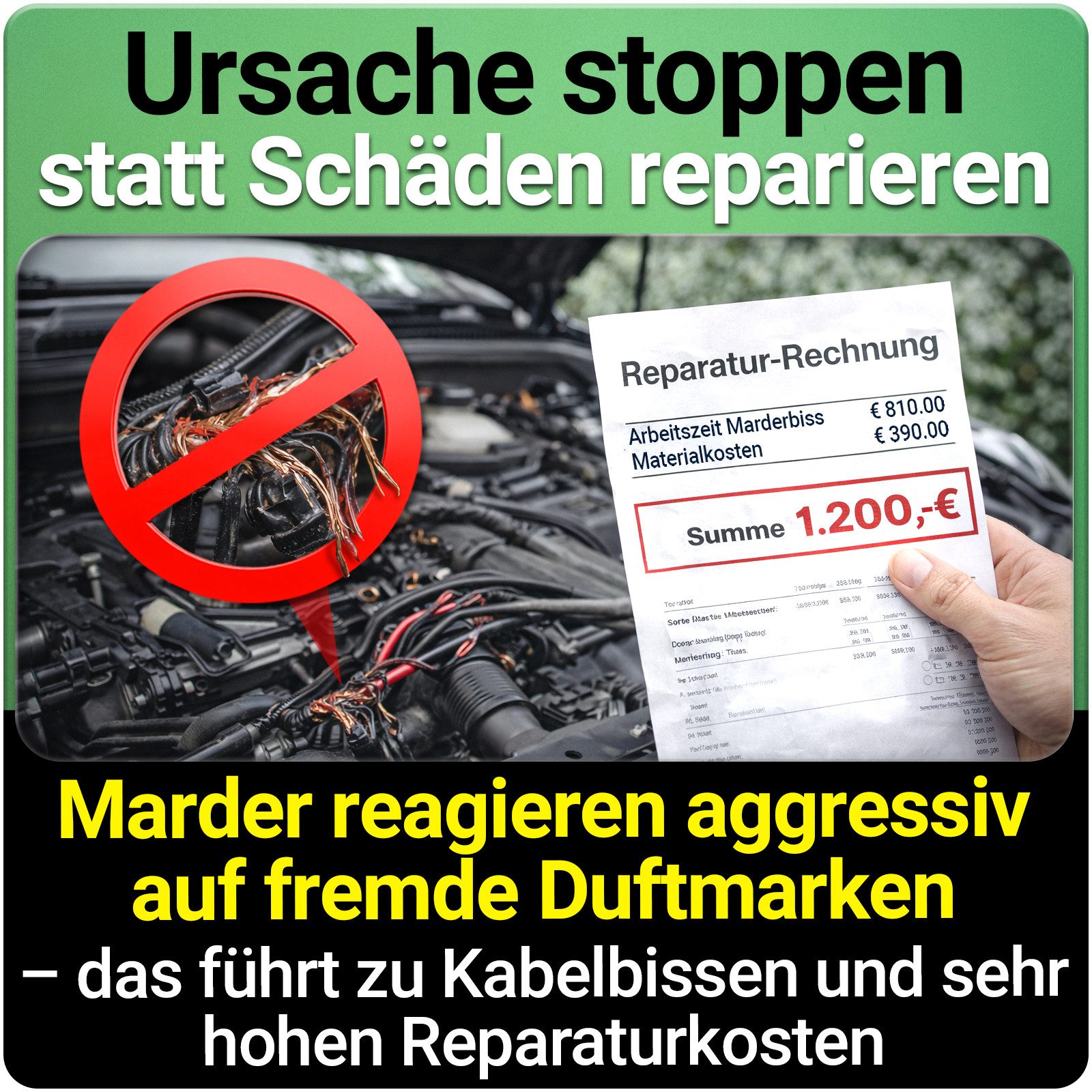 HEIMWERT Marderspray Marderspray Marder Stopp Spray, Wirkt sofort mit Langzeitformel- Hochwirksamer Marderschreck