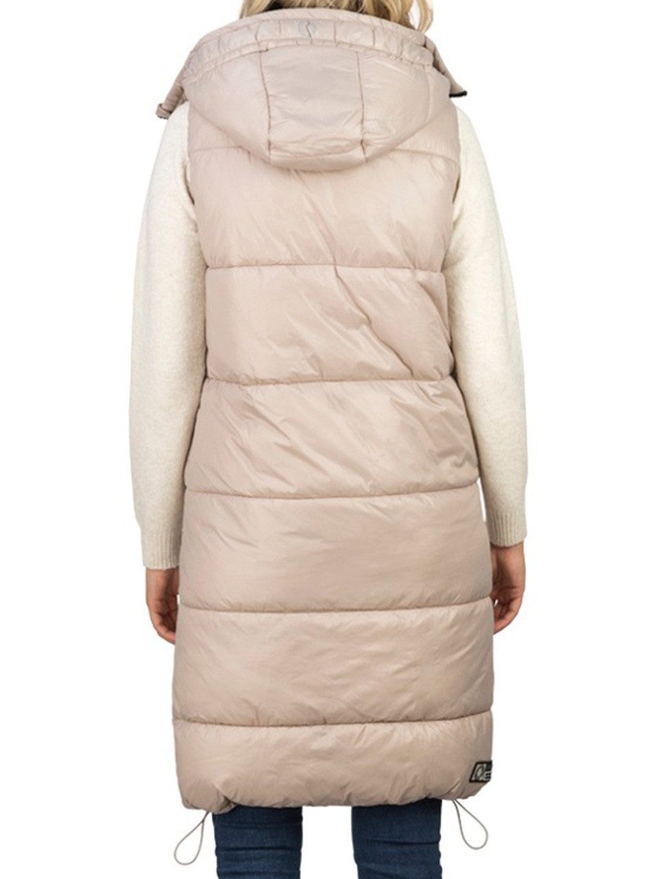 DENIMFY Outdoorjacke Damen Steppweste DFCaro Regular Fit knielange Übergangsweste mit Kapuze – Bild 2 von 4
