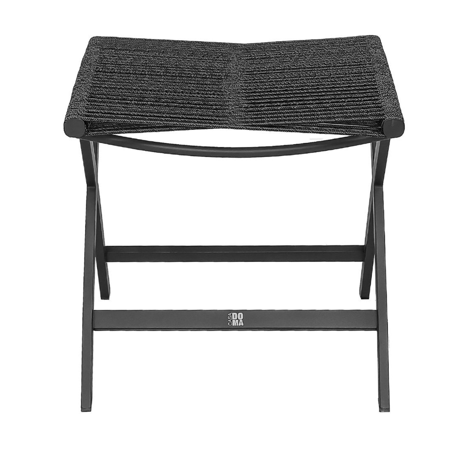 CASA DOMA Gartenlounge-Hocker Mineo, Gartenhocker, Fußhocker, Edelstahl anthrazit, Rope