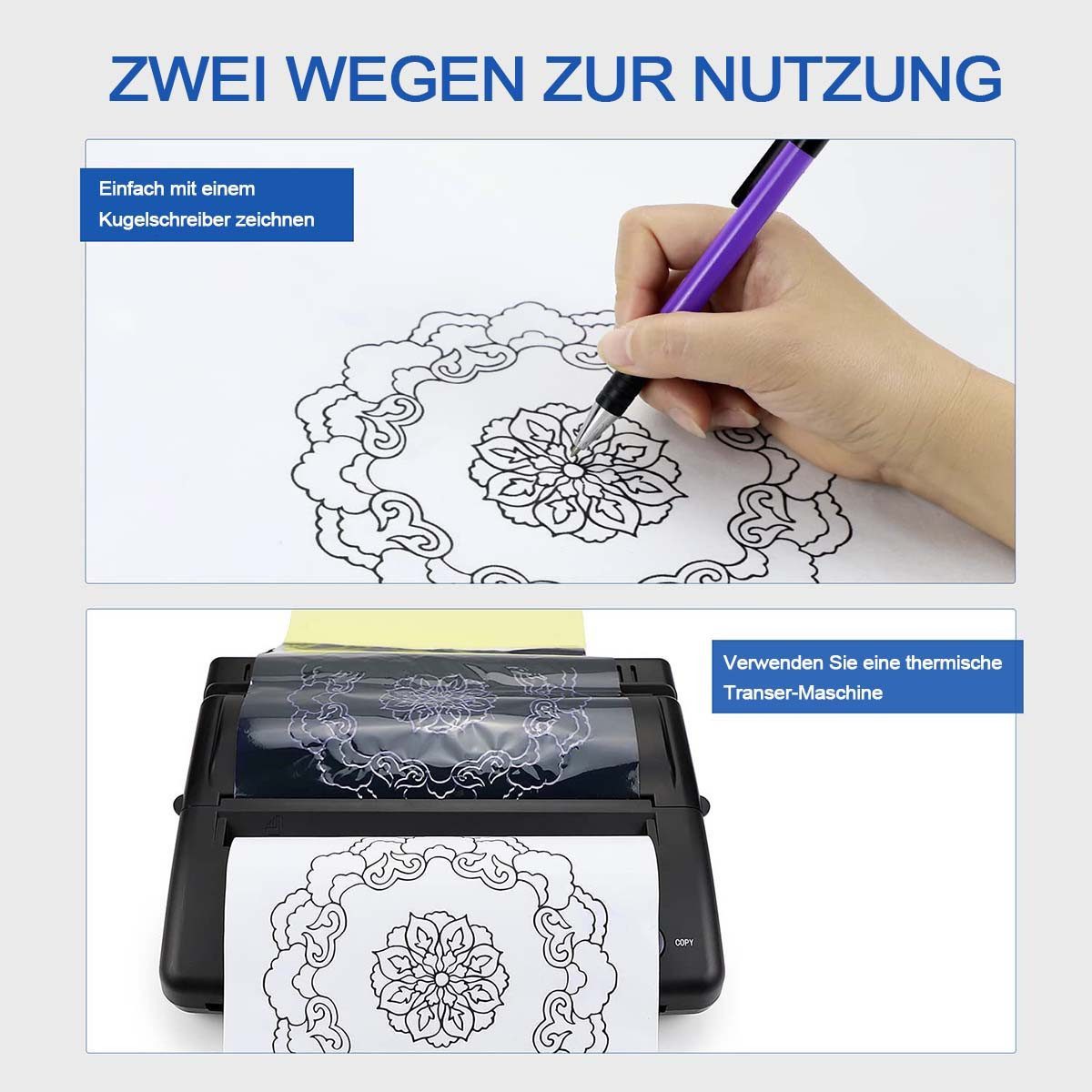 AURIVION Schmuck-Tattoo Schmuck-Tattoo Tattoo Transfer Papier, 100-tlg., 100 Stück, 30*20cm Arm Oberschenkel Tattoo