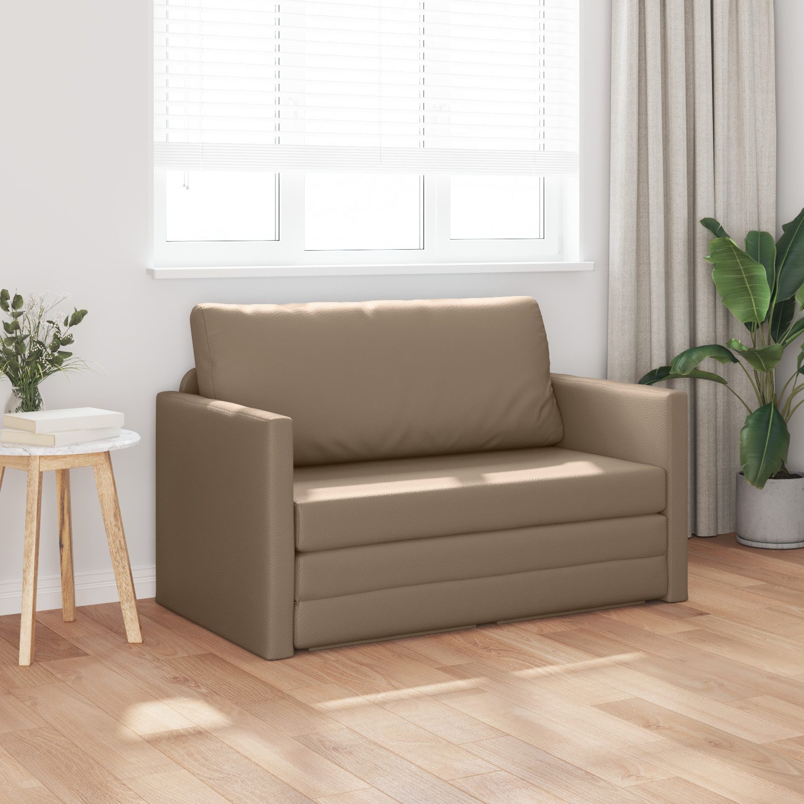 vidaXL Sofa Futonsofa 2-in-1 Cappuccino 124x71x78 günstig online kaufen