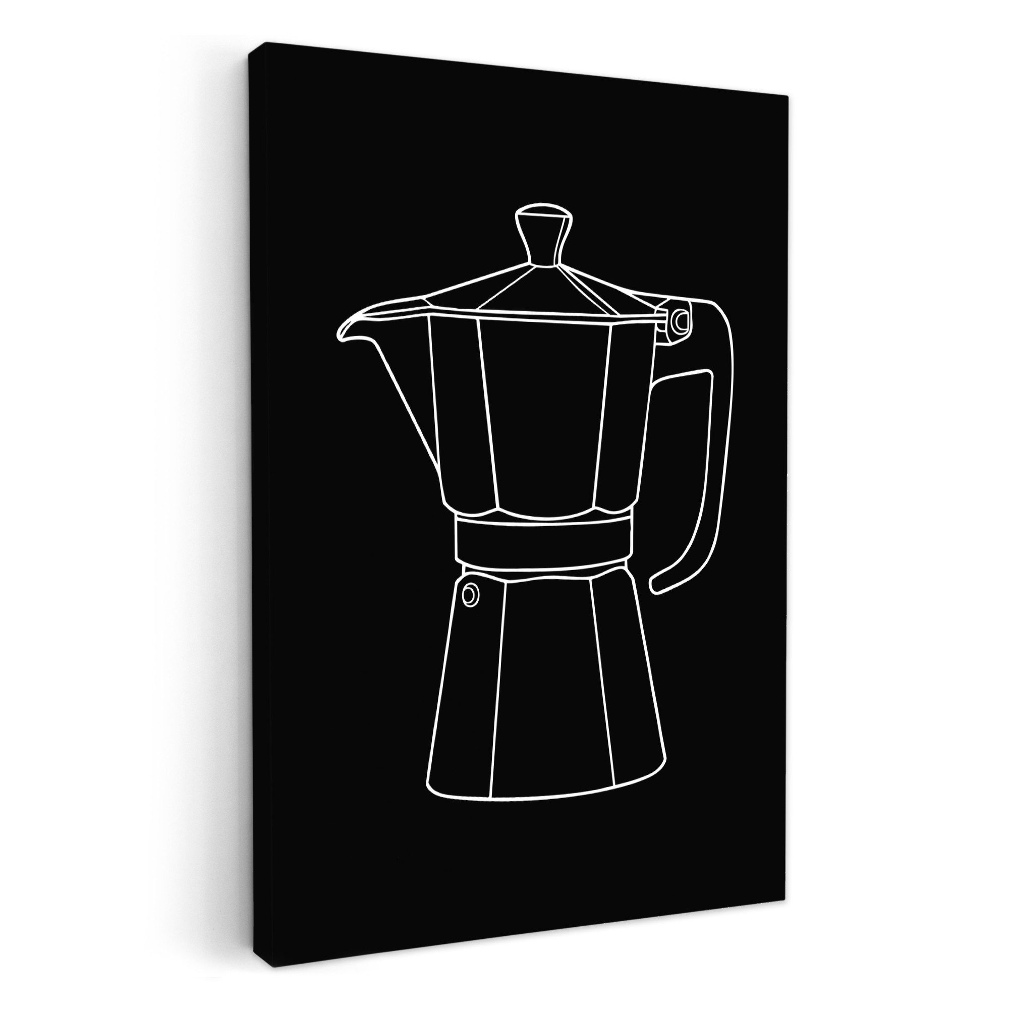 OneMillionCanvasses® Leinwandbild Becher Topf - Schwarz günstig online kaufen