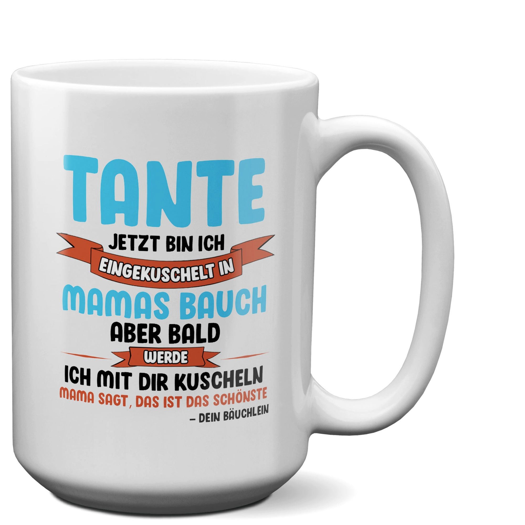 22Feels Tasse Du Wirst Tante Schwangerschaft Geschenk Baby Werdende Muhme Frauen, Keramik, XL, Made In Germany, Spülmaschinenfest