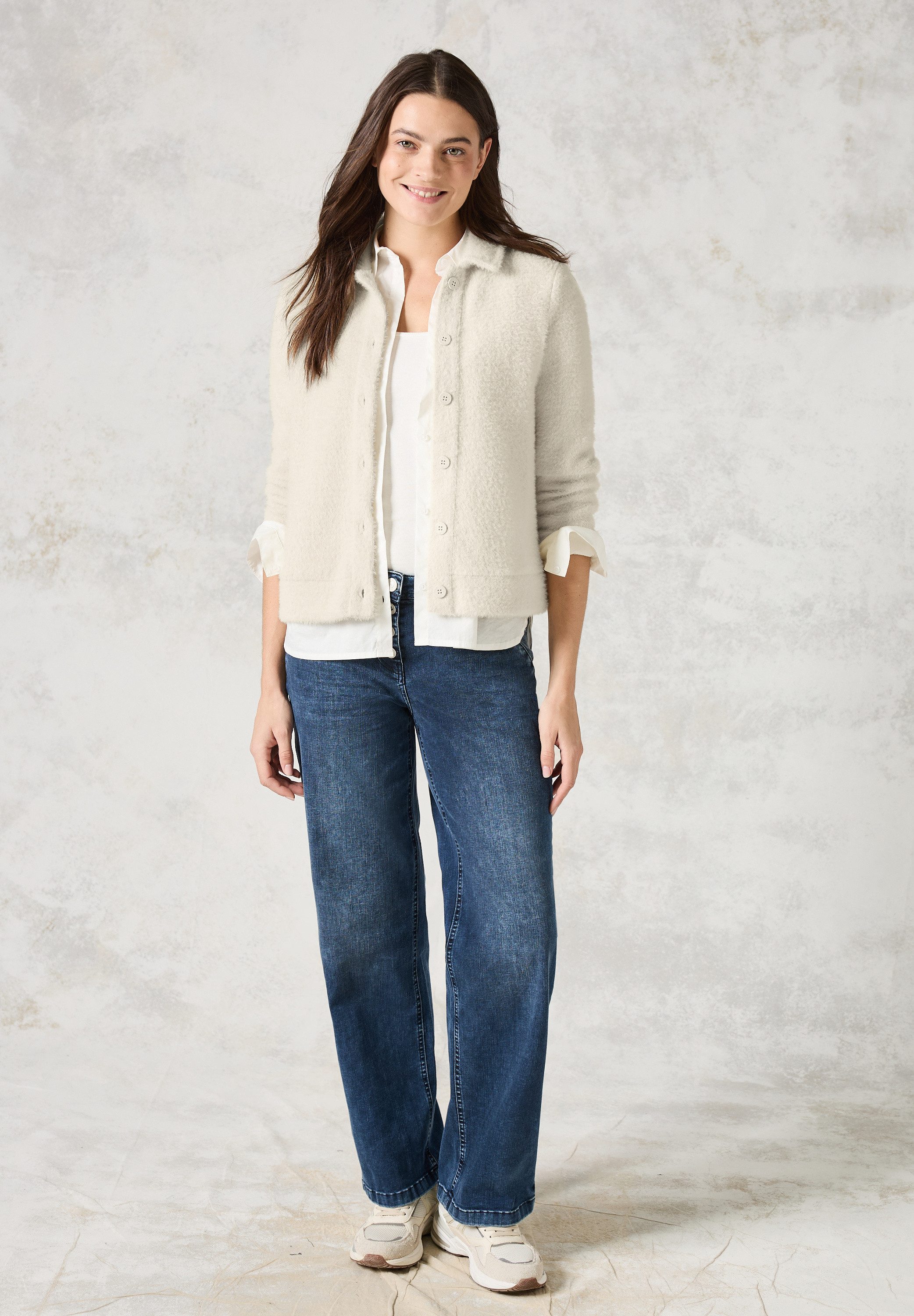 CECIL Cardigan aus softem Materialmix