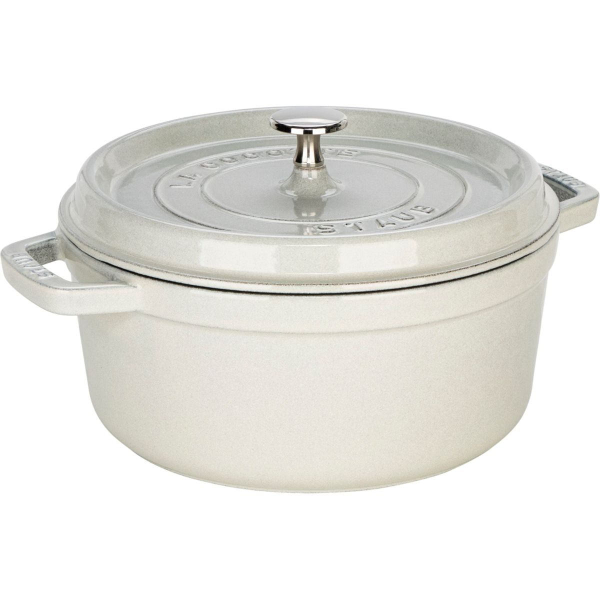 Staub Auflaufform La Cocotte 24cm rund, weisser Trüffel, Gusseisen, Gusseisen