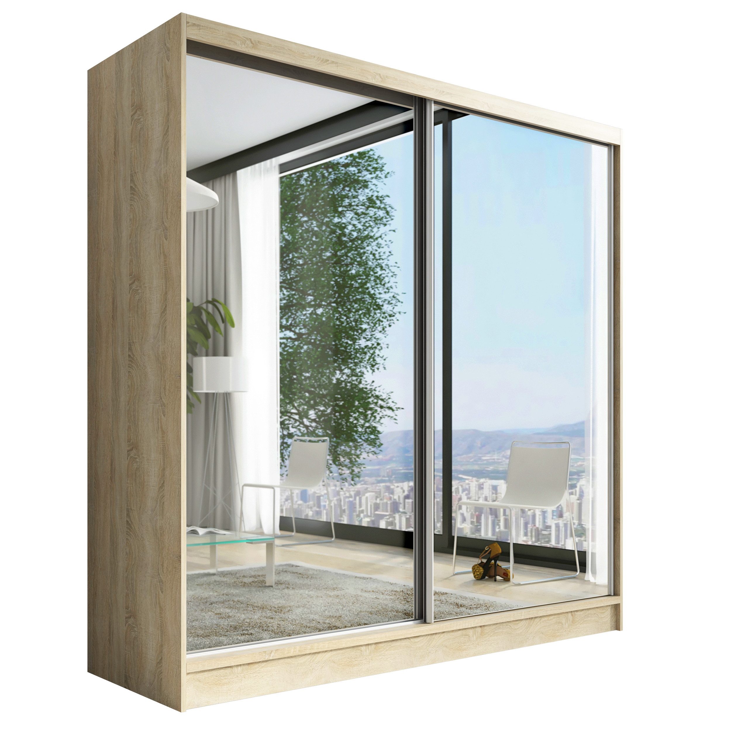 A&J MöbelLand GmbH Schiebetürenschrank IVAR 200 cm mit drei Schubladen und günstig online kaufen