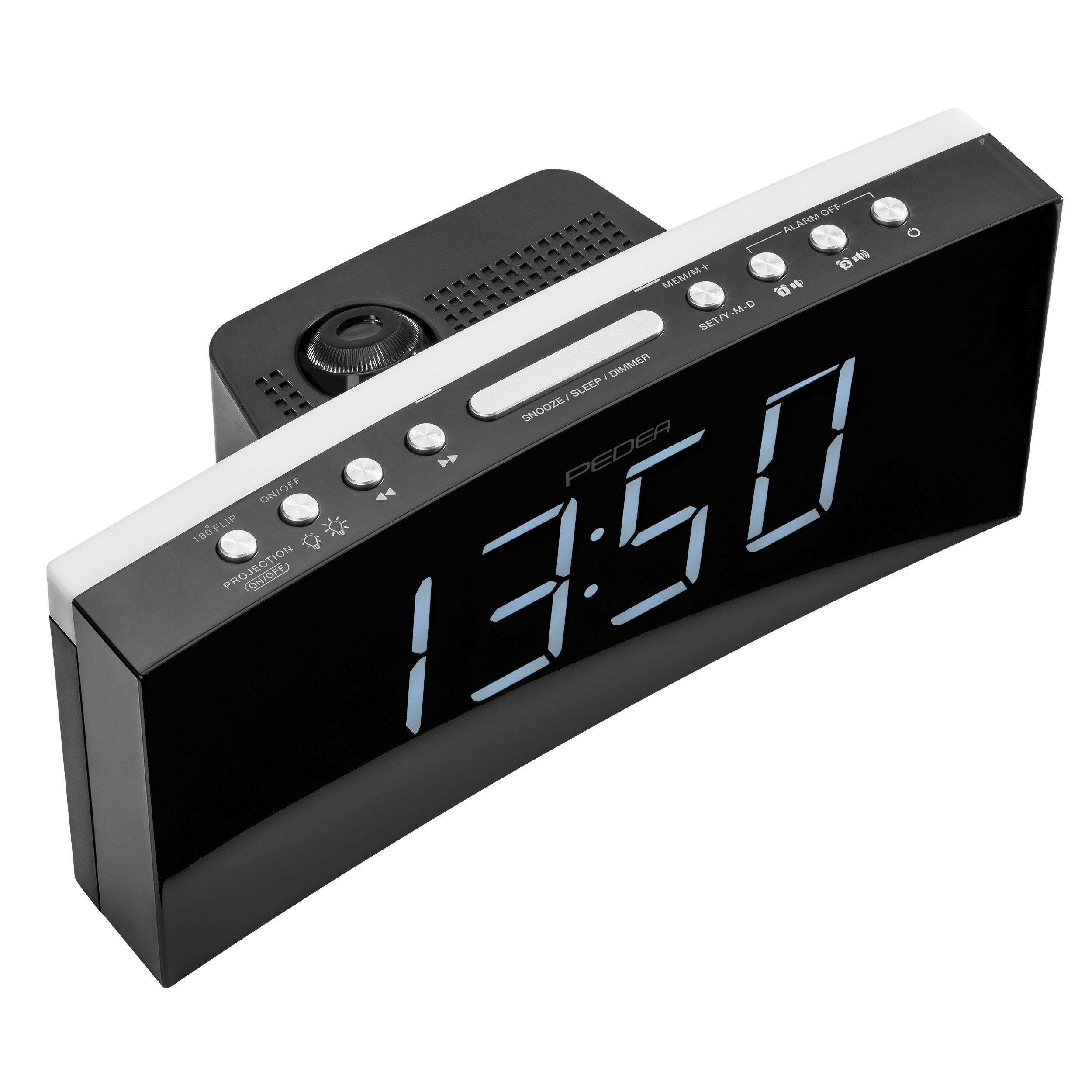 PEDEA Radiowecker FM-Radio, LED-Anzeige, Nachtlicht, Snooze, Dual Alarm dimmbarem Display, Nachtlicht – perfekt für Schlafzimmer und Büro