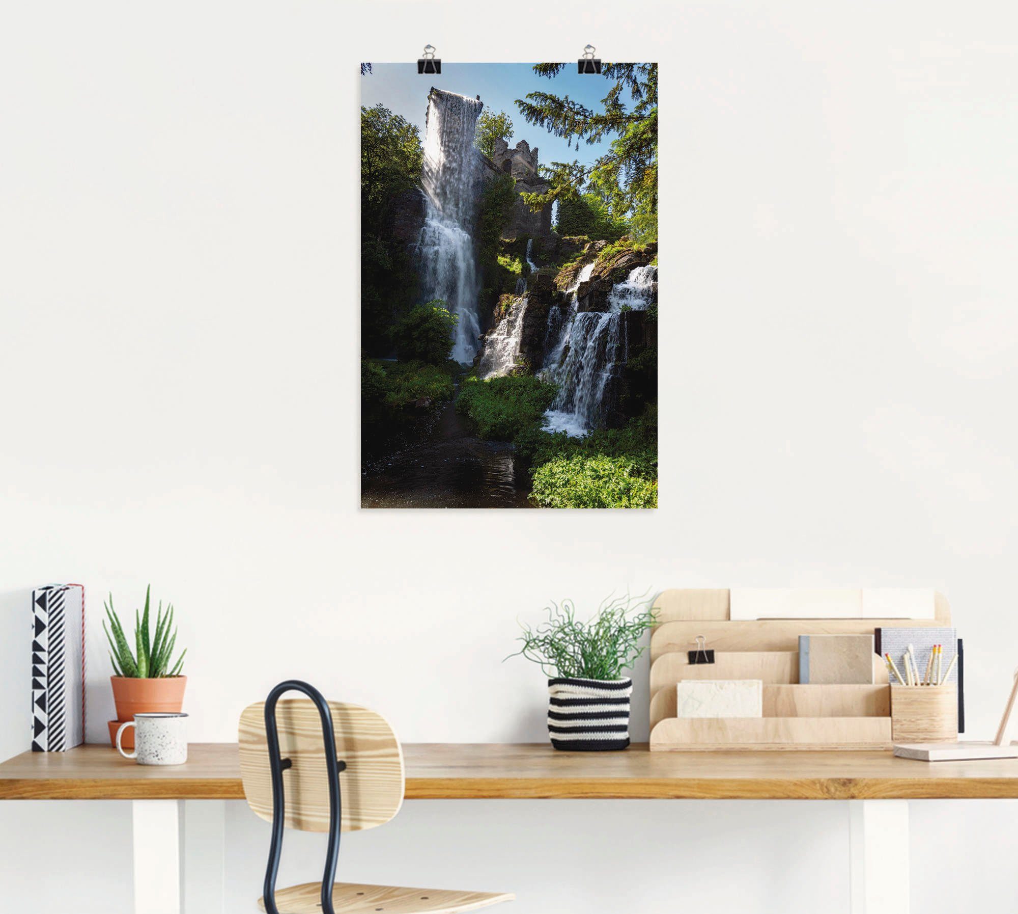 Wasserfall Wandbild Wandaufkleber Größen Kassel, St), Wasserspielen in Gewässer Leinwandbild, Artland als oder Poster (1 bei Alubild, in versch.