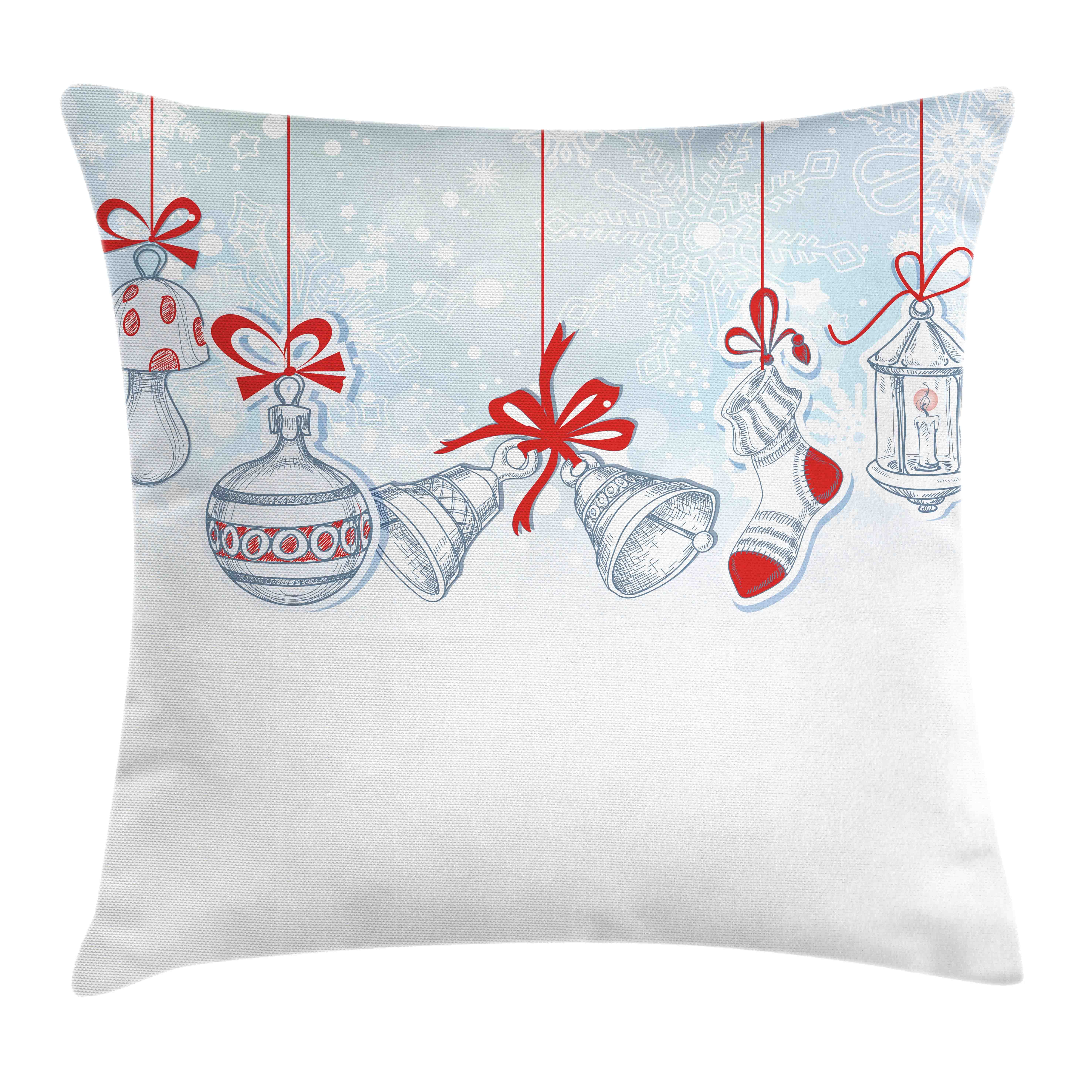 Kissenbezüge Reißverschluss Kissenhülle mit Farbfesten Farben Beidseitiger Druck, Abakuhaus (1 Stück), Weihnachten Retro