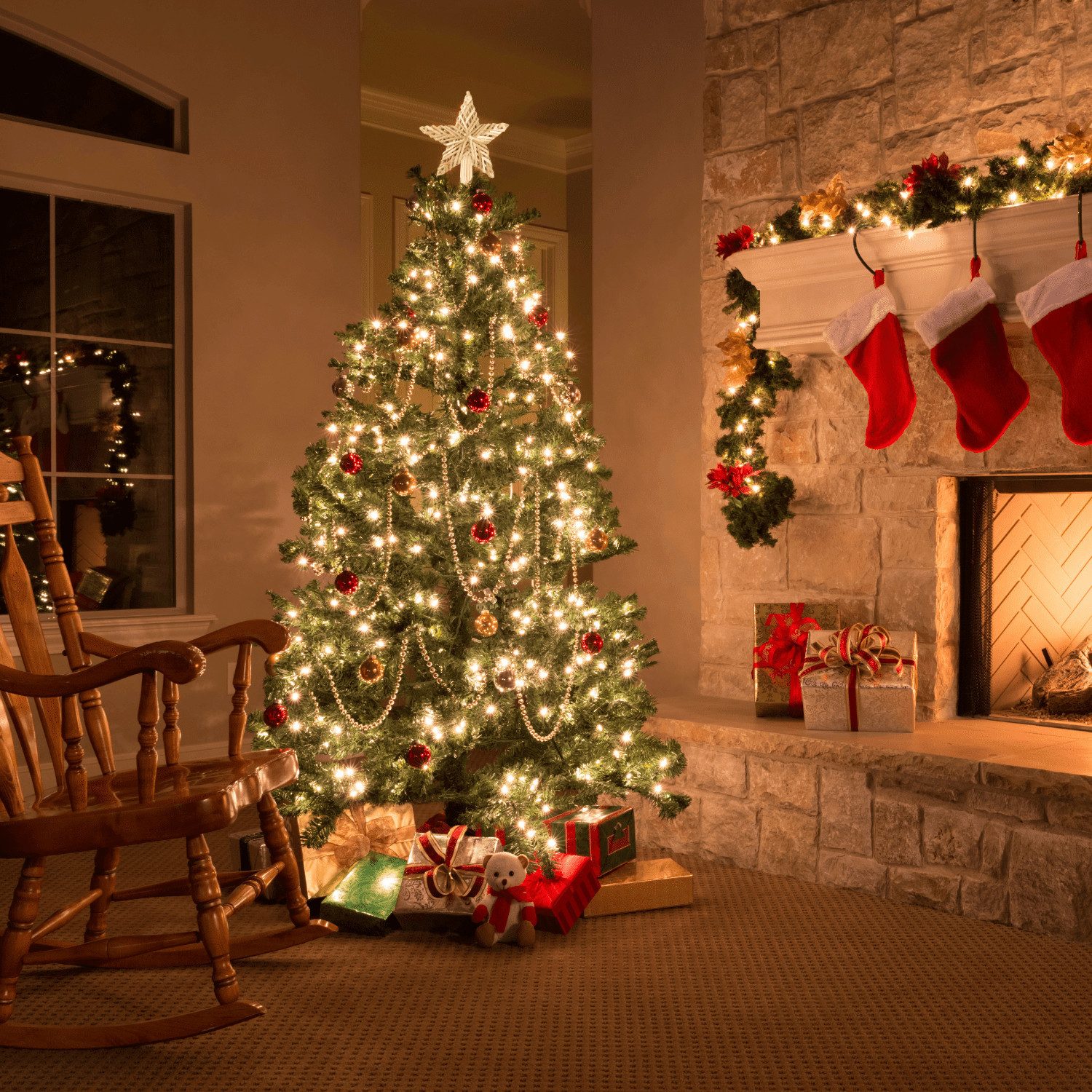 Fomax Christbaumspitze Tannenbaum Stern Spitze aus Stroh, Leicht zu befestigen, stabiles Material
