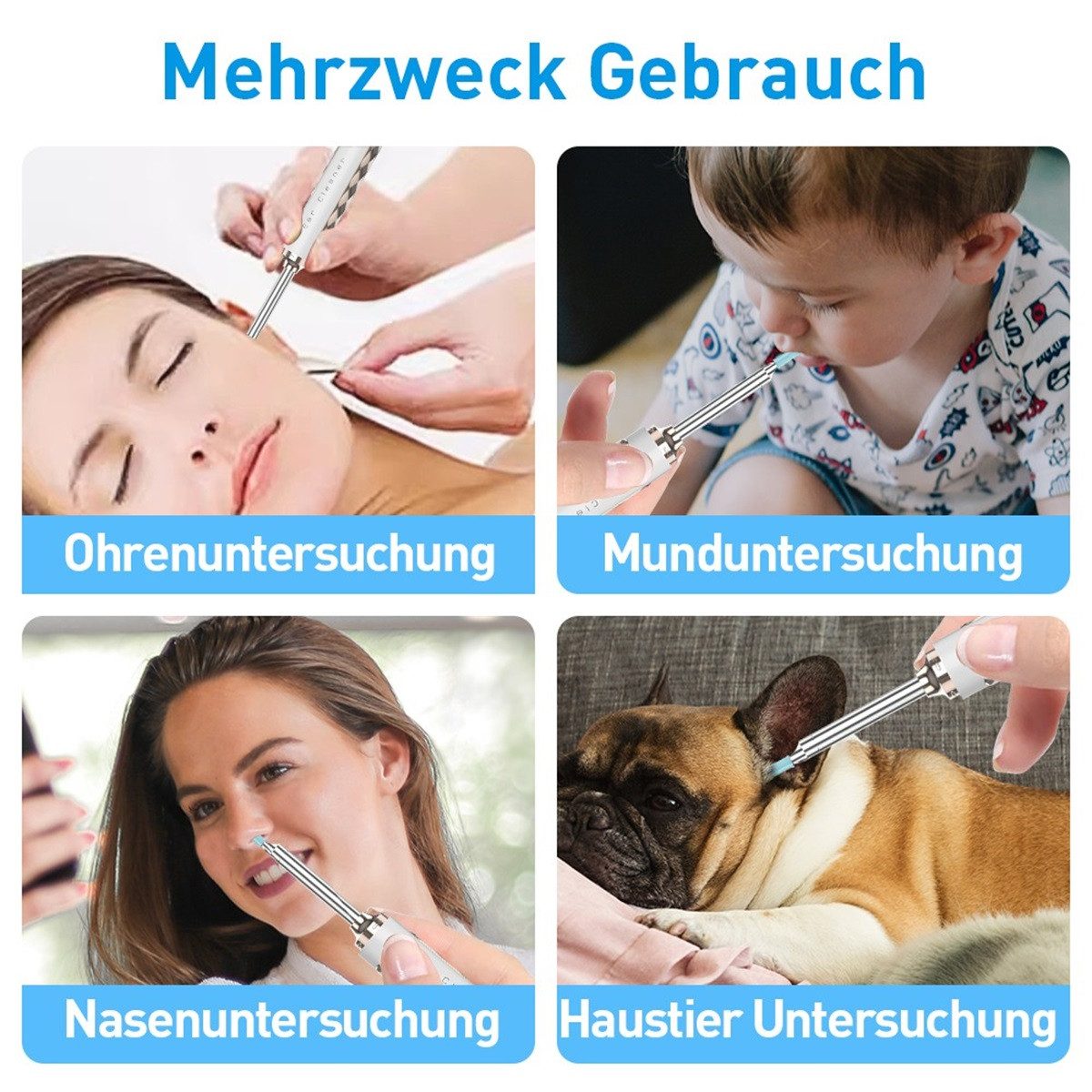 Novzep Elektrischer Ohrenreiniger Ohrenschmalz Entferner Otoskop WiFi Ohrenreiniger Kamera