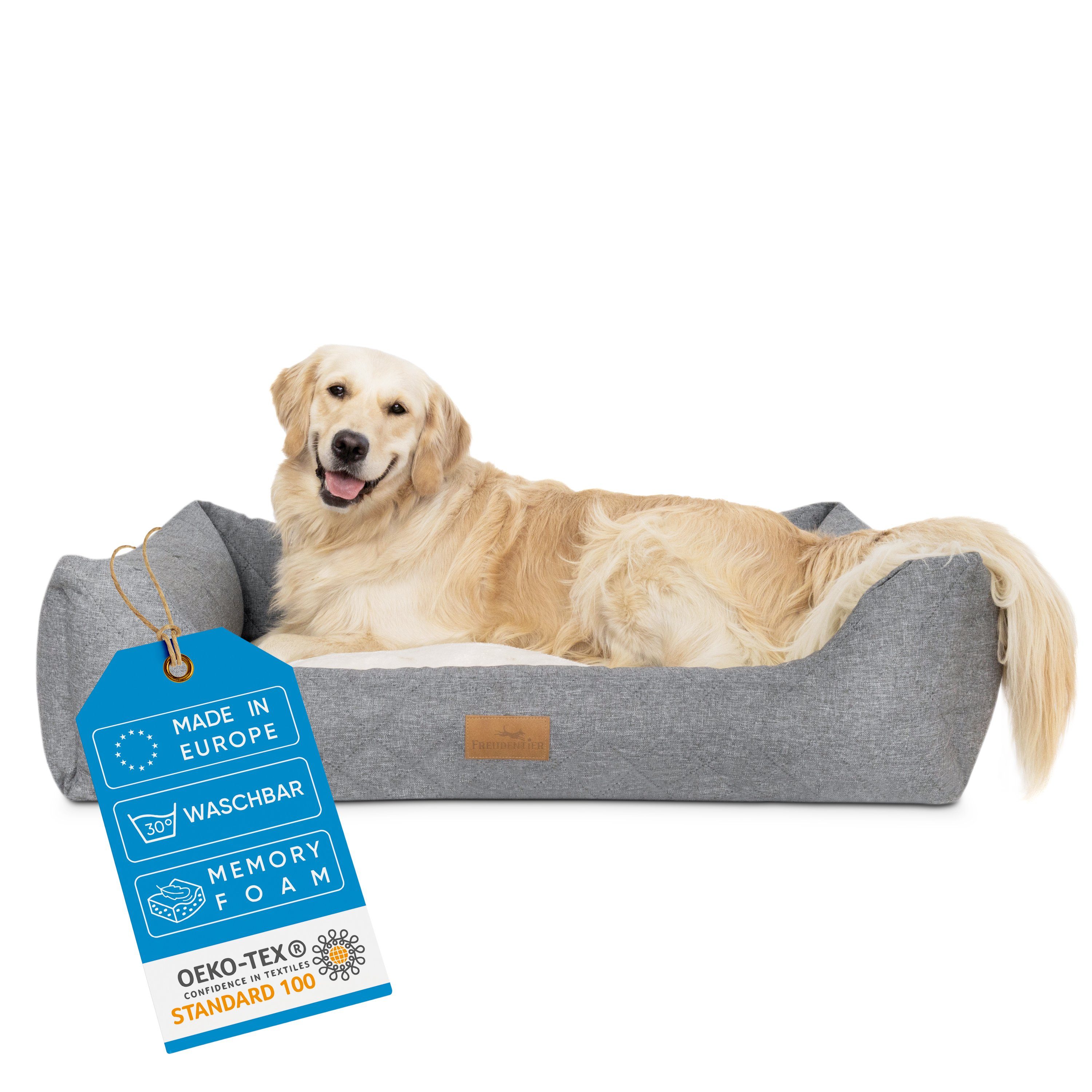 Freudentier Hundekorb Orthopädisches Hundebett mit edler günstig online kaufen