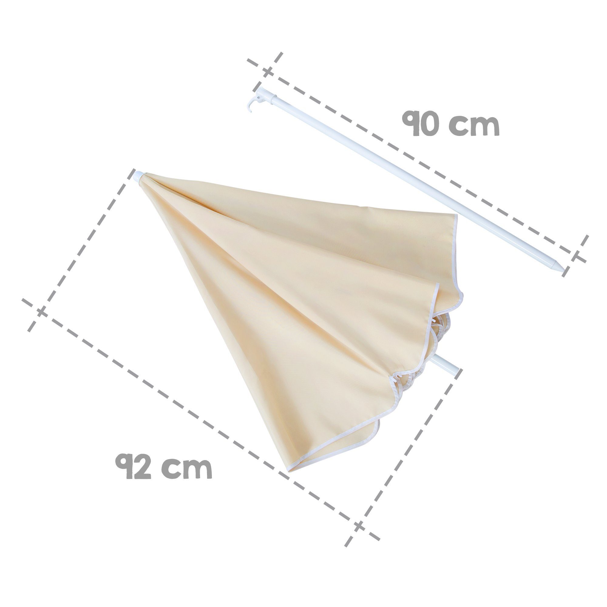 roba® Sonnenschirm Schirm-Set, Sonnenschirm mit Metallgestell in beige