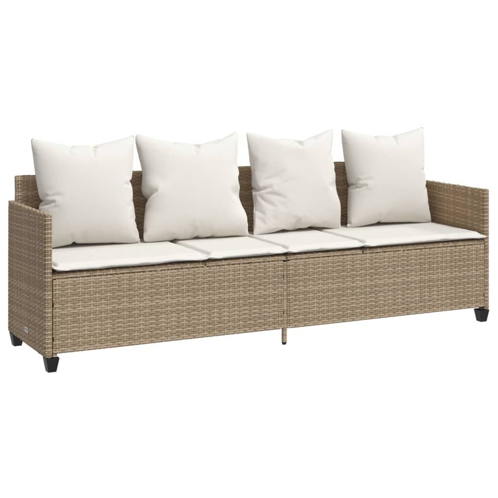 vidaXL Gartenliege Sonnenliege mit Kissen Beige günstig online kaufen