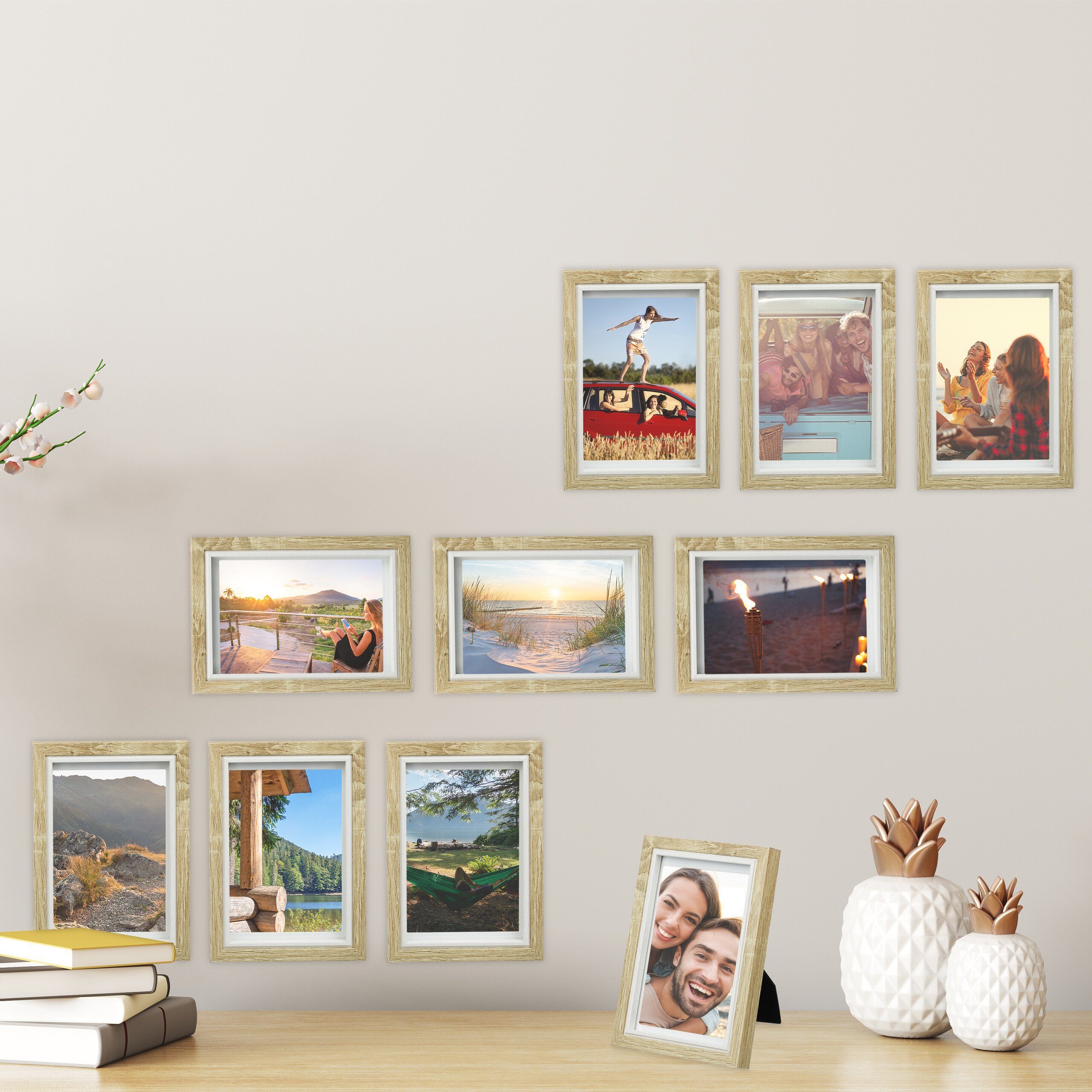 relaxdays Bilderrahmen-Set 10er Set Bilderrahmen 10x15, günstig online kaufen