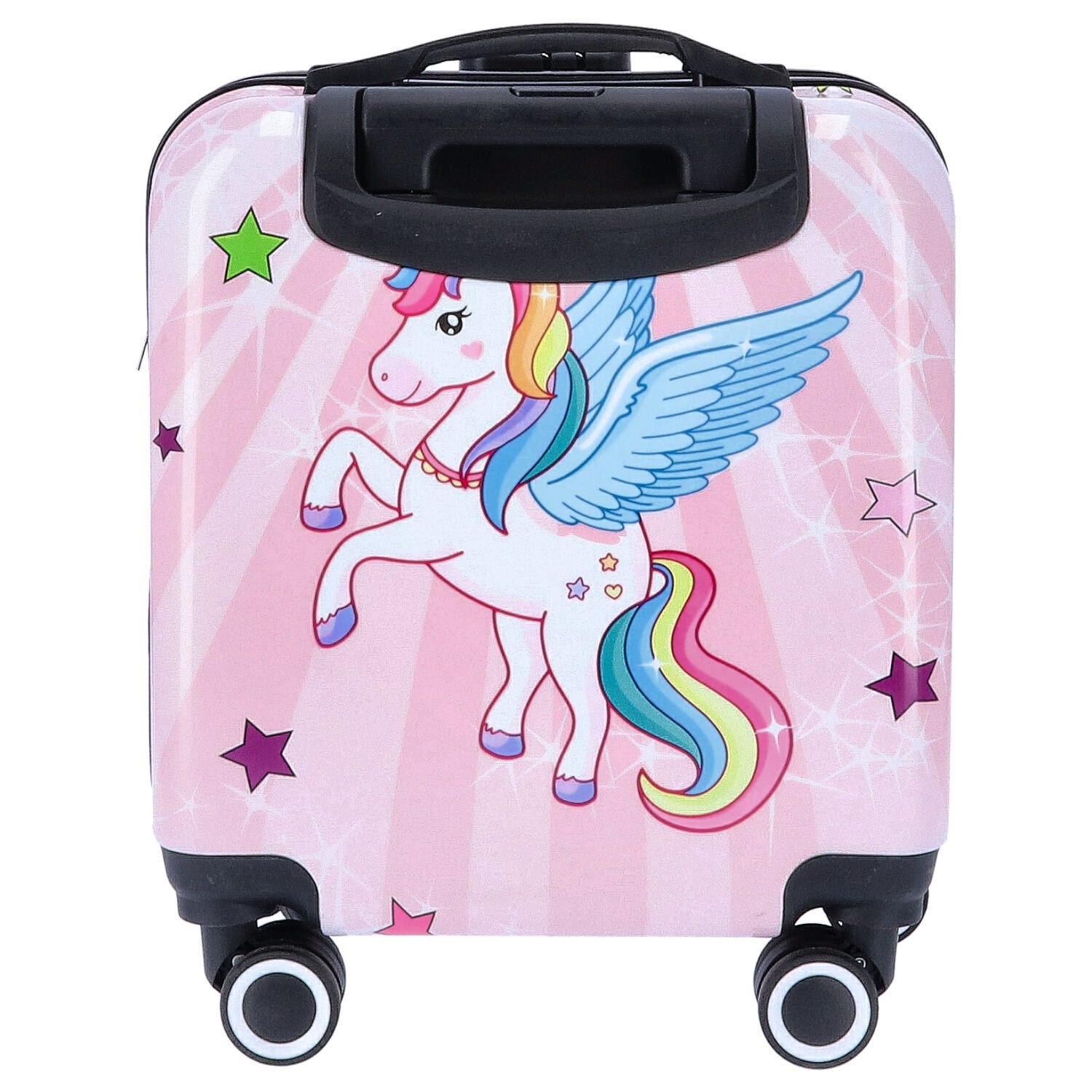TheTrueC Koffer TheTrueC Kindertrolley 4 Rollen Einhorn Rosa