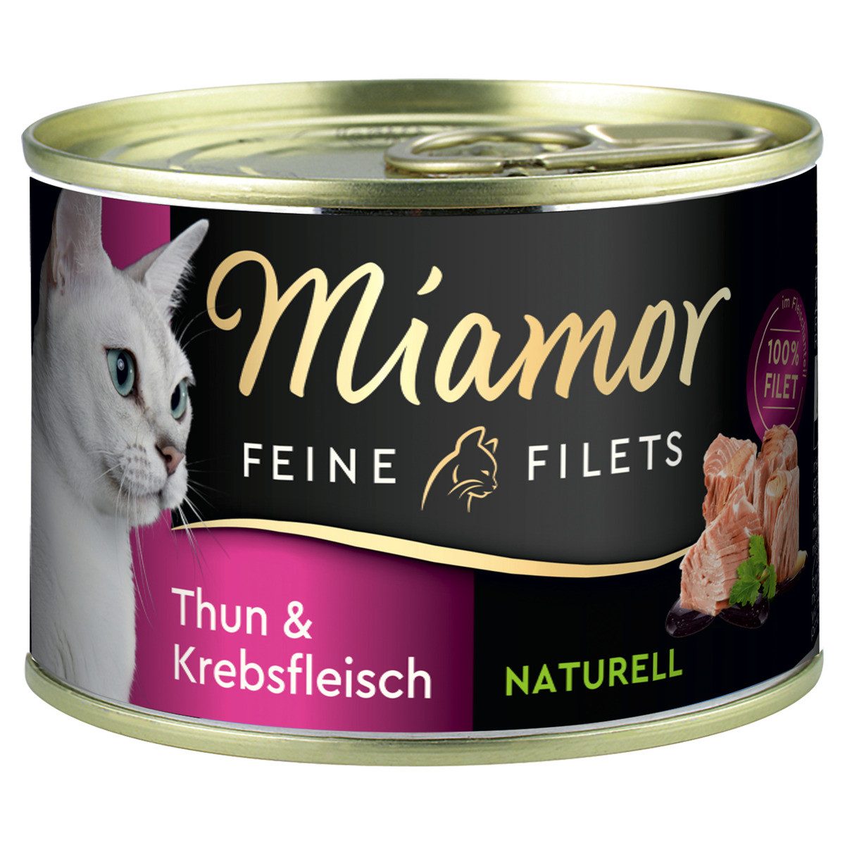 Miamor Feine Filets Naturelle mit Thunfisch & Krebsfleisch 156 g - 12 Stück, Nassfutter für: Katze