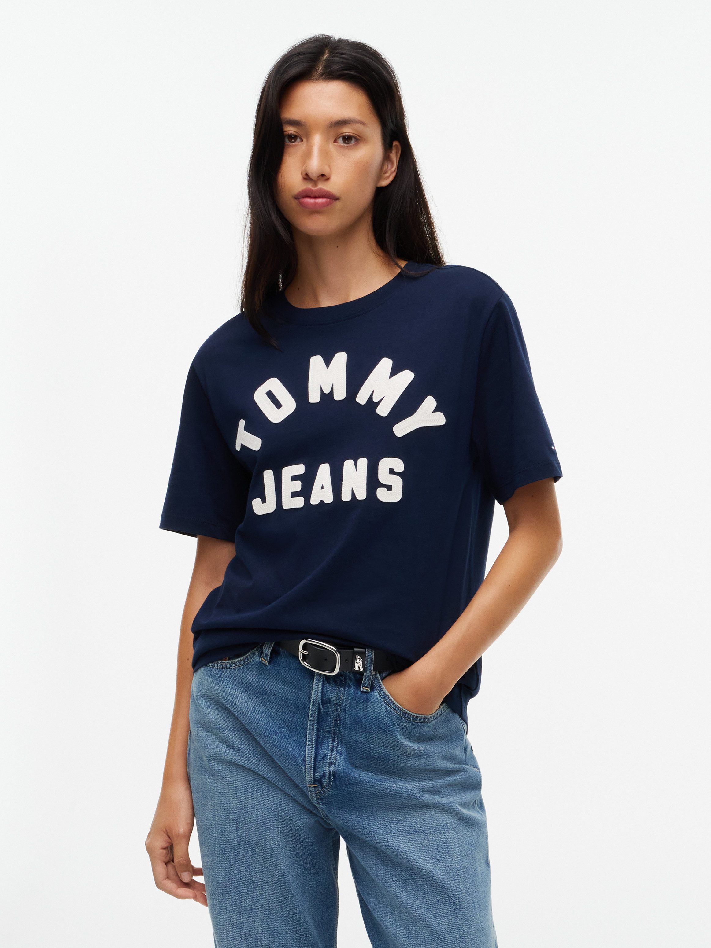 Tommy Jeans Rundhalsshirt TJW RLX TOMMY ARCH TEE Baumwolle, relaxed fit