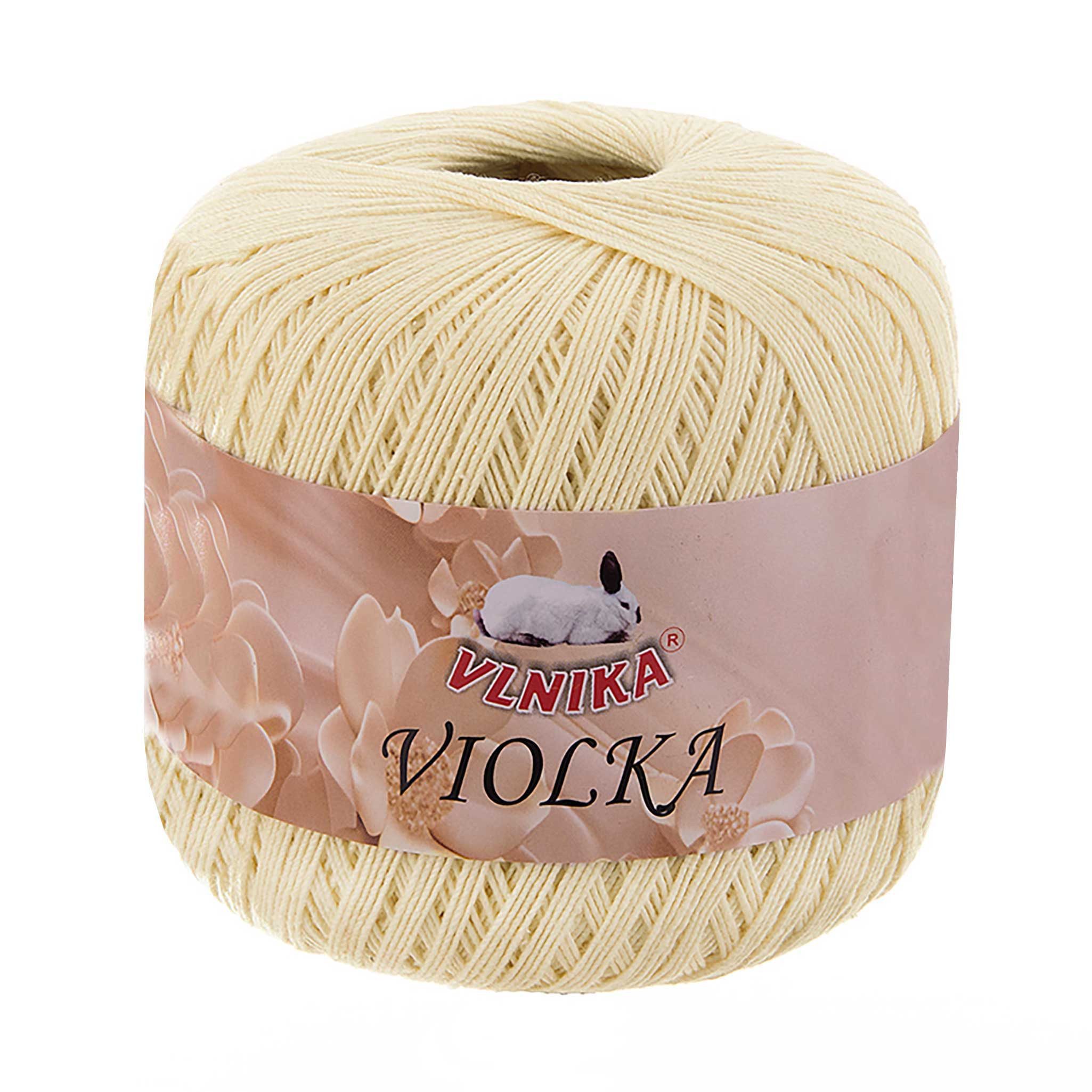 maDDma 10 x 50g Violka Häkelgarn recycelte Baumwolle Klassikgarn Filetgarn Häkelwolle, 285 m (Sparpaket, 10 Knäuel je 50 g), creme