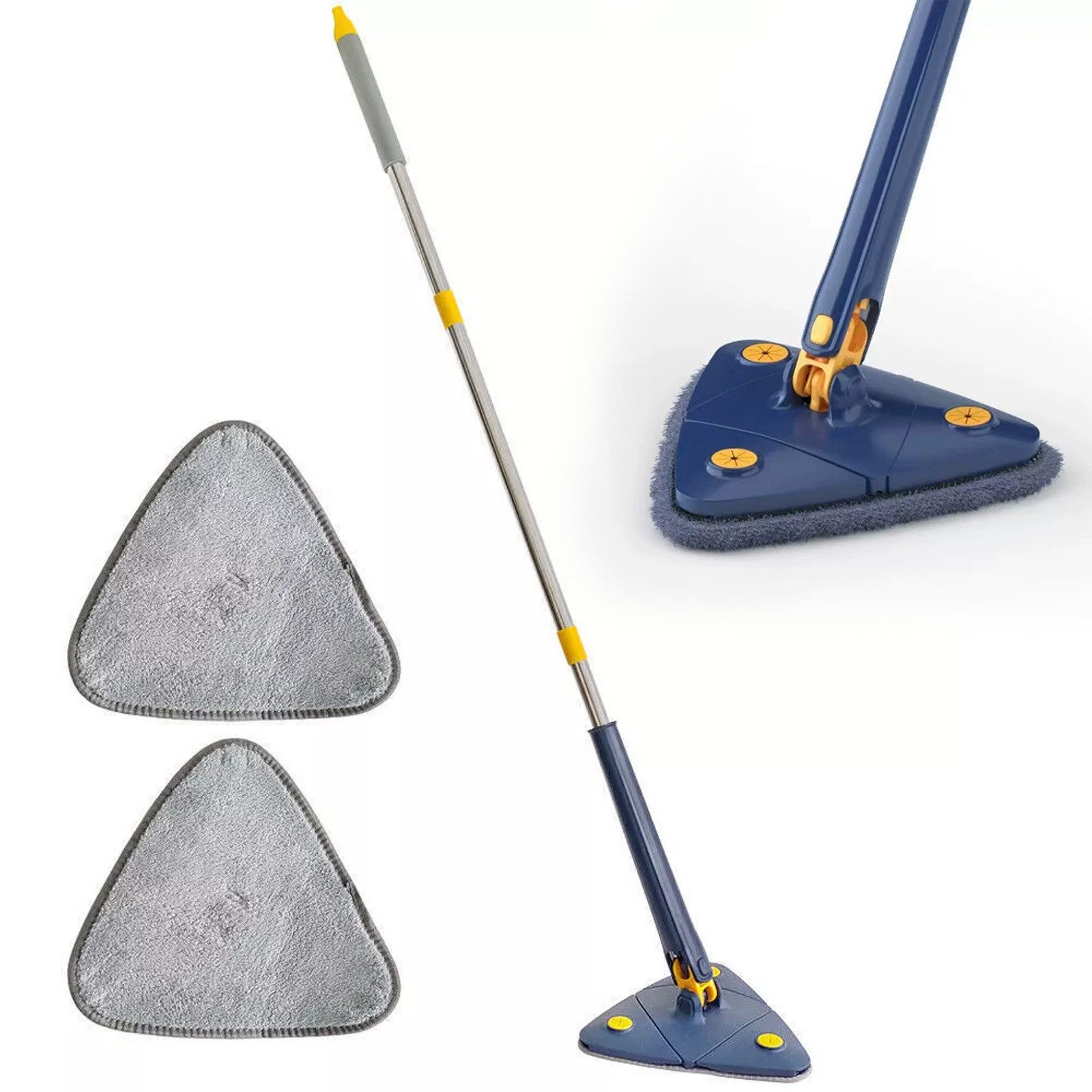 Wischmopp 2 in 1 Dreieck Mikrofaser Mopp mit 360° Drehkopf
