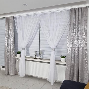 Vorhang Vorhang Set Grau, Gardinen by Justyna, Verdunkelnd, Blickdicht, Moderne Styl, Store, Straßband