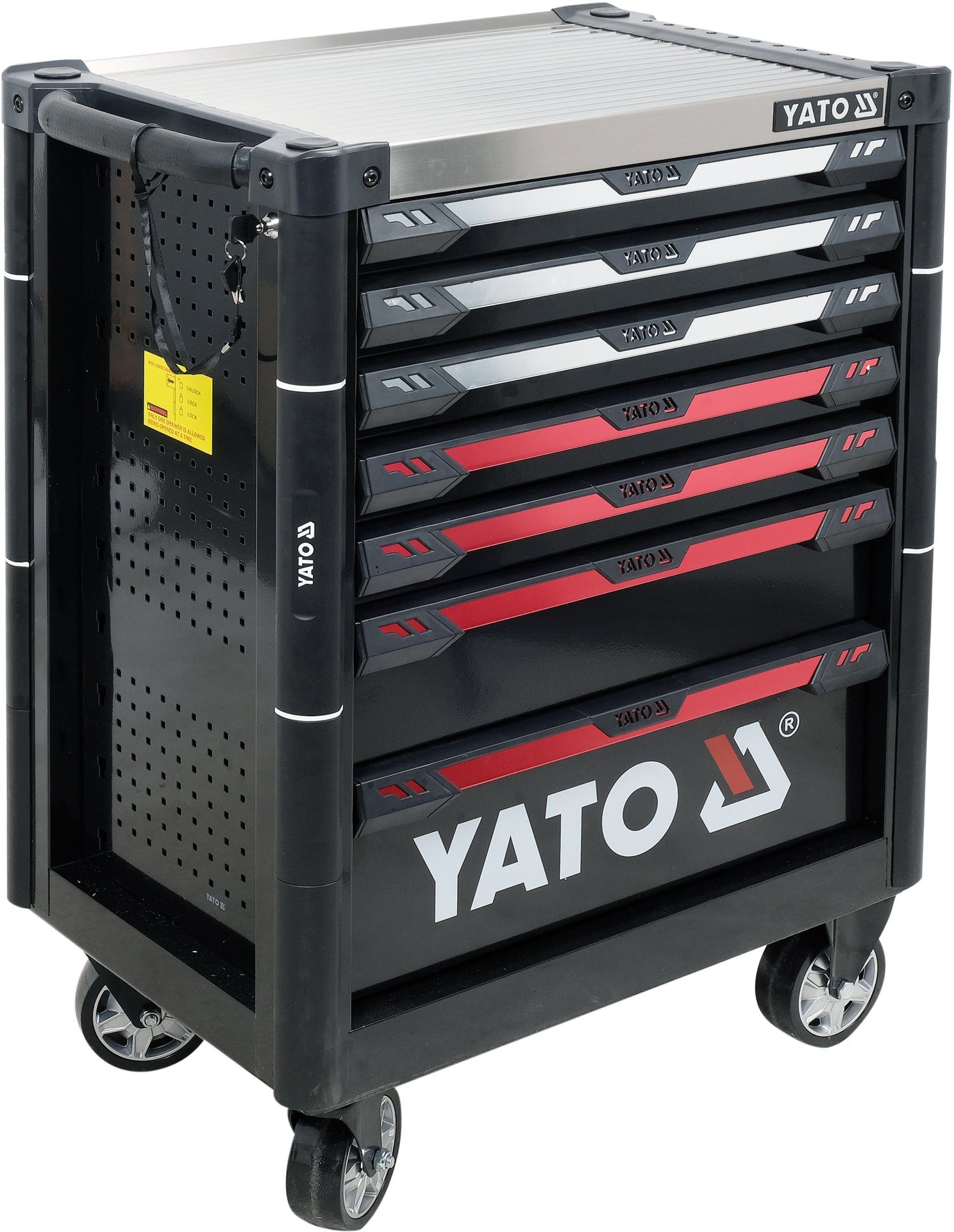 Yato Werkstattwagen Werkstattwagen 977x725x480mm inkl. Werkzeug 157-teilig, Stabil