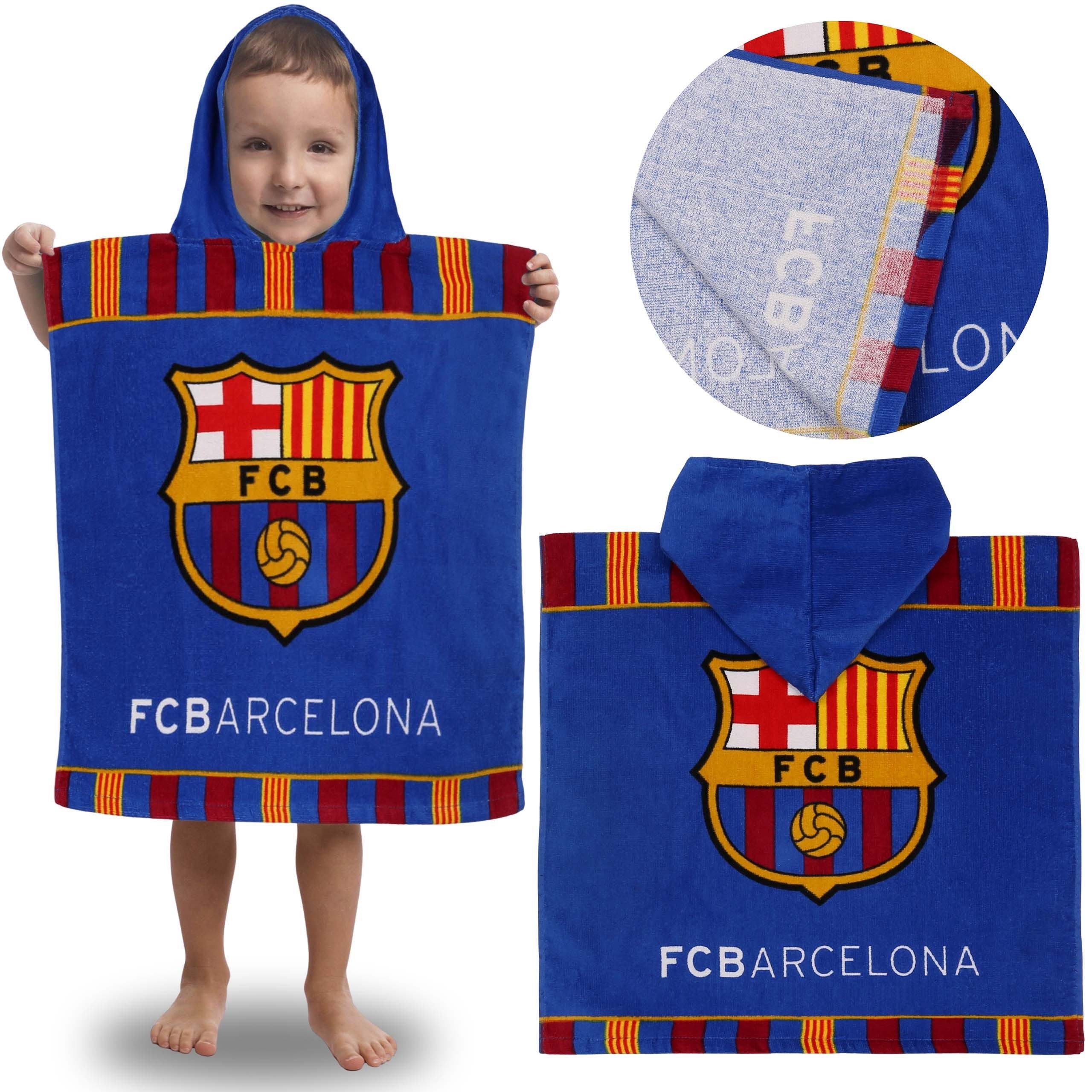 Sarcia.eu Kapuzenhandtuch FC Barcelona Kinder-Poncho 50x100 cm, 100% Baumwo günstig online kaufen
