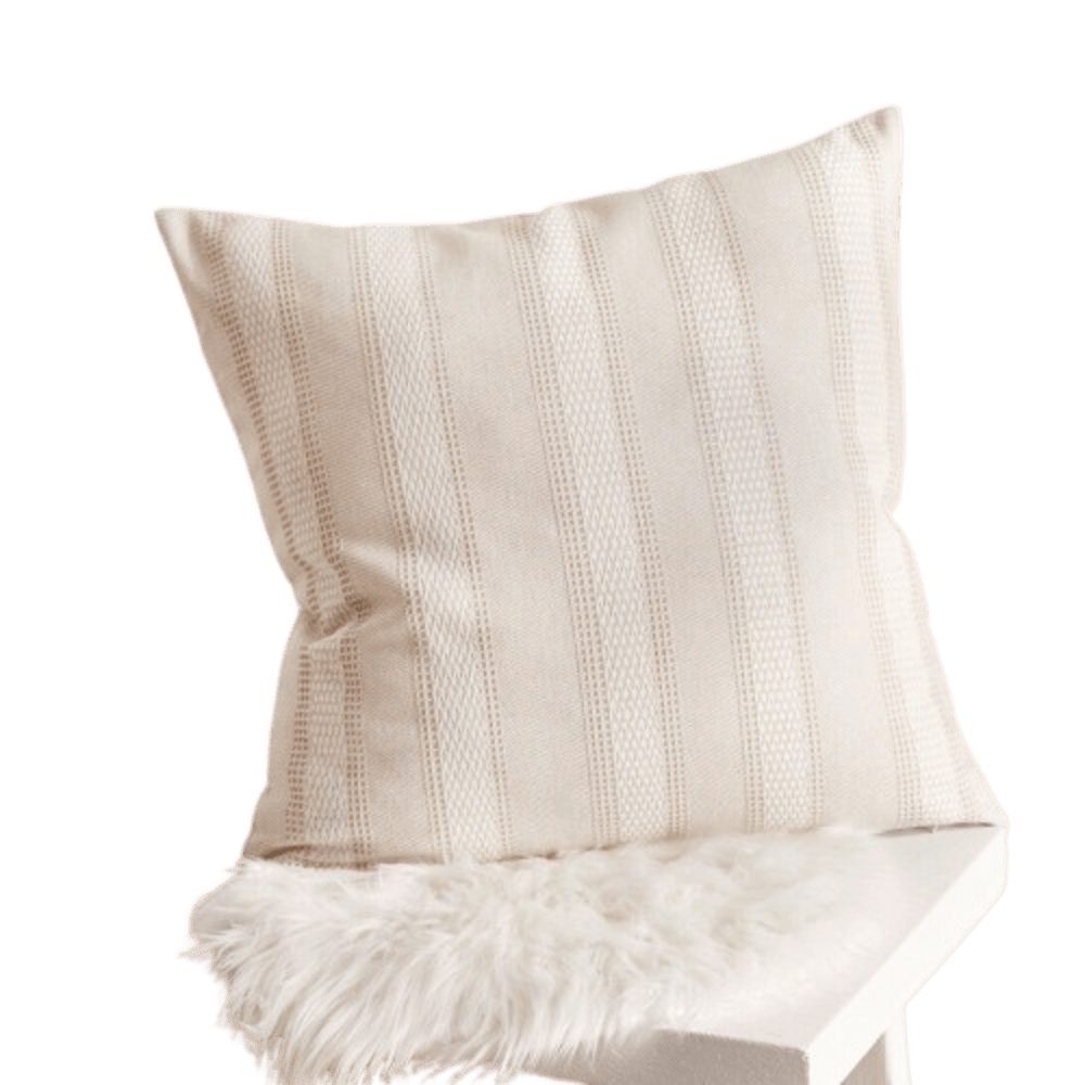 Home-trends24.de Kissenhülle Kissenhülle Beige Weiß Natur Baumwolle 45x45 Kissenbezug Hülle Bezug