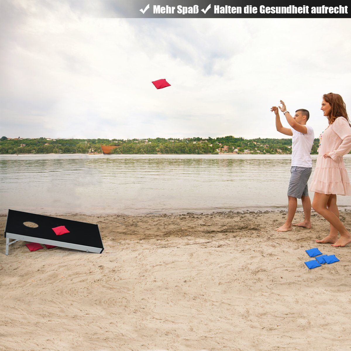 Thumbnail - COSTWAY Outdoor-Spielzeug Cornhole Boards, Wurfspiel, für Kinder & Erwachsene, mit klappbarem Design & Griff