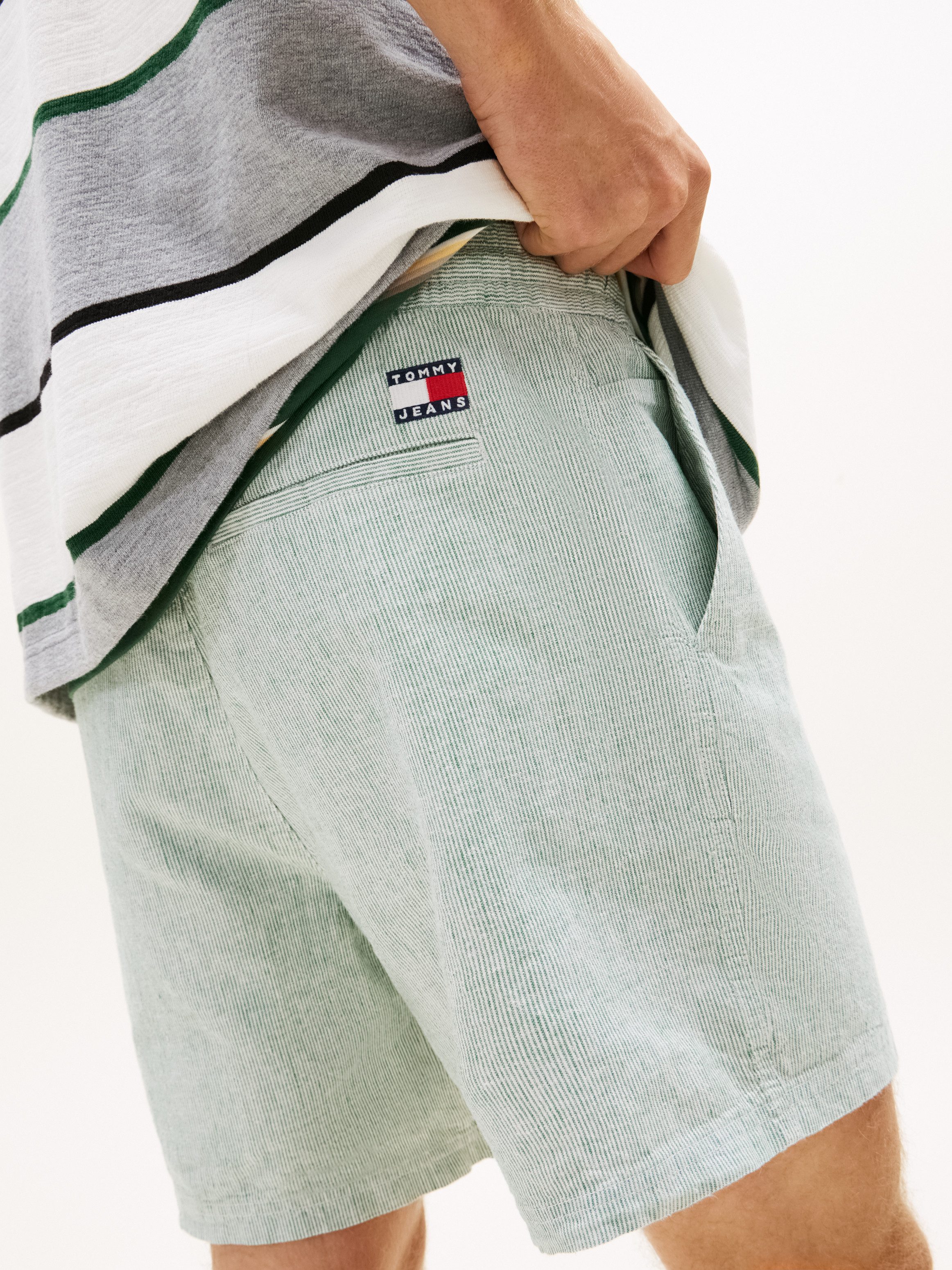 Tommy Jeans Shorts TJM LINEN BLEND STRIPE Regular fit mit elastischem Bund