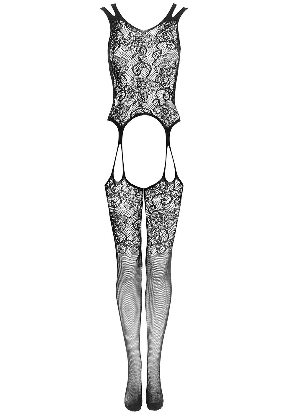 Obsessive Bodystocking Netz-Bodystocking - schwarz (1 St) aus elastischem Netz-Stoff