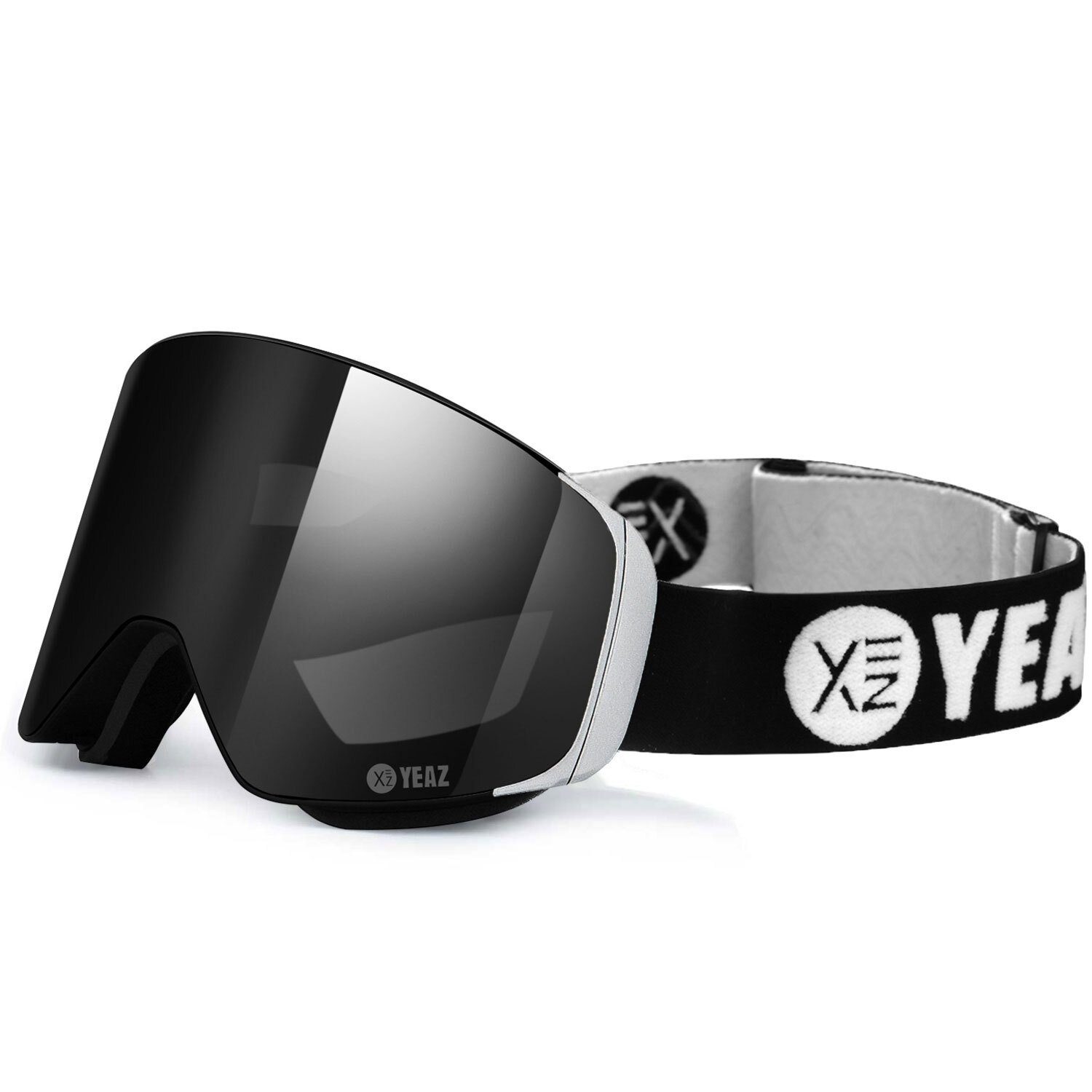 YEAZ Skibrille APEX Magnet-Ski-Snowboardbrille schwarz/silber, Magnet-Wechsel-System für Gläser, schwarz/silber