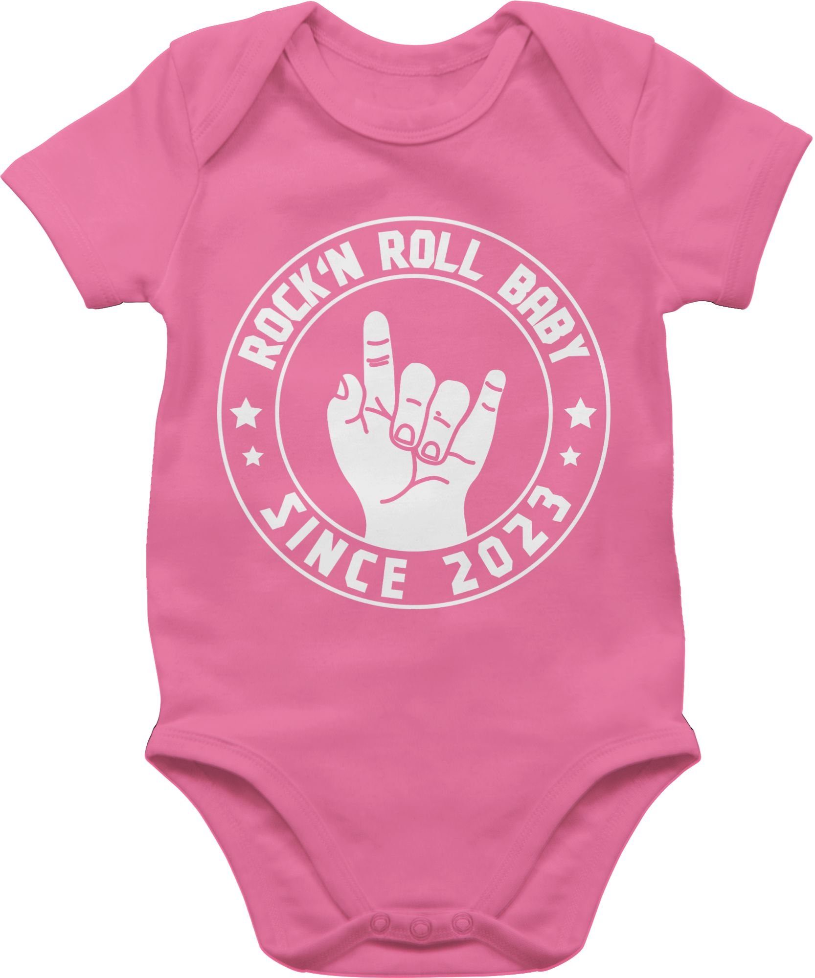 Shirtracer Shirtbody Rock'n Roll Baby since 2023 Sprüche Baby 1 Pink