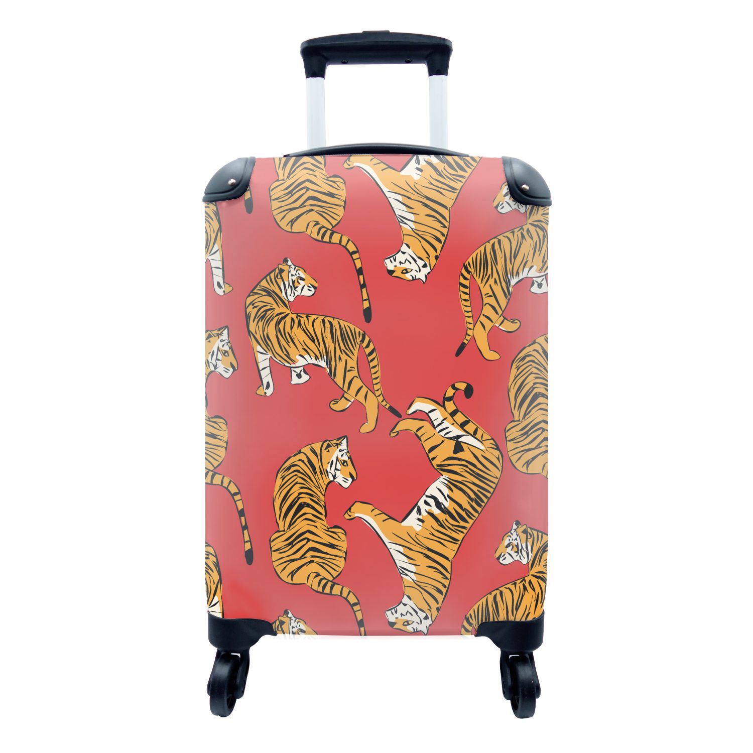 MuchoWow Handgepäckkoffer Tiger - Dschungel - Muster, 4 Rollen, Reisetasche mit rollen, Handgepäck für Ferien, Trolley, Reisekoffer