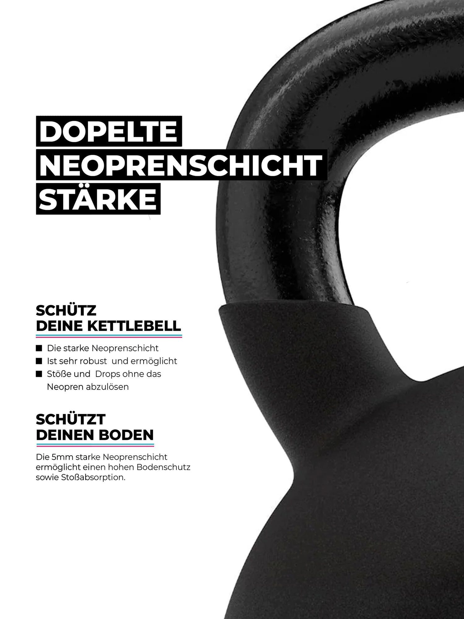 ATLETICA Kettlebell 4kg-32kg, TÜV geprüft auf Schadstoffe
