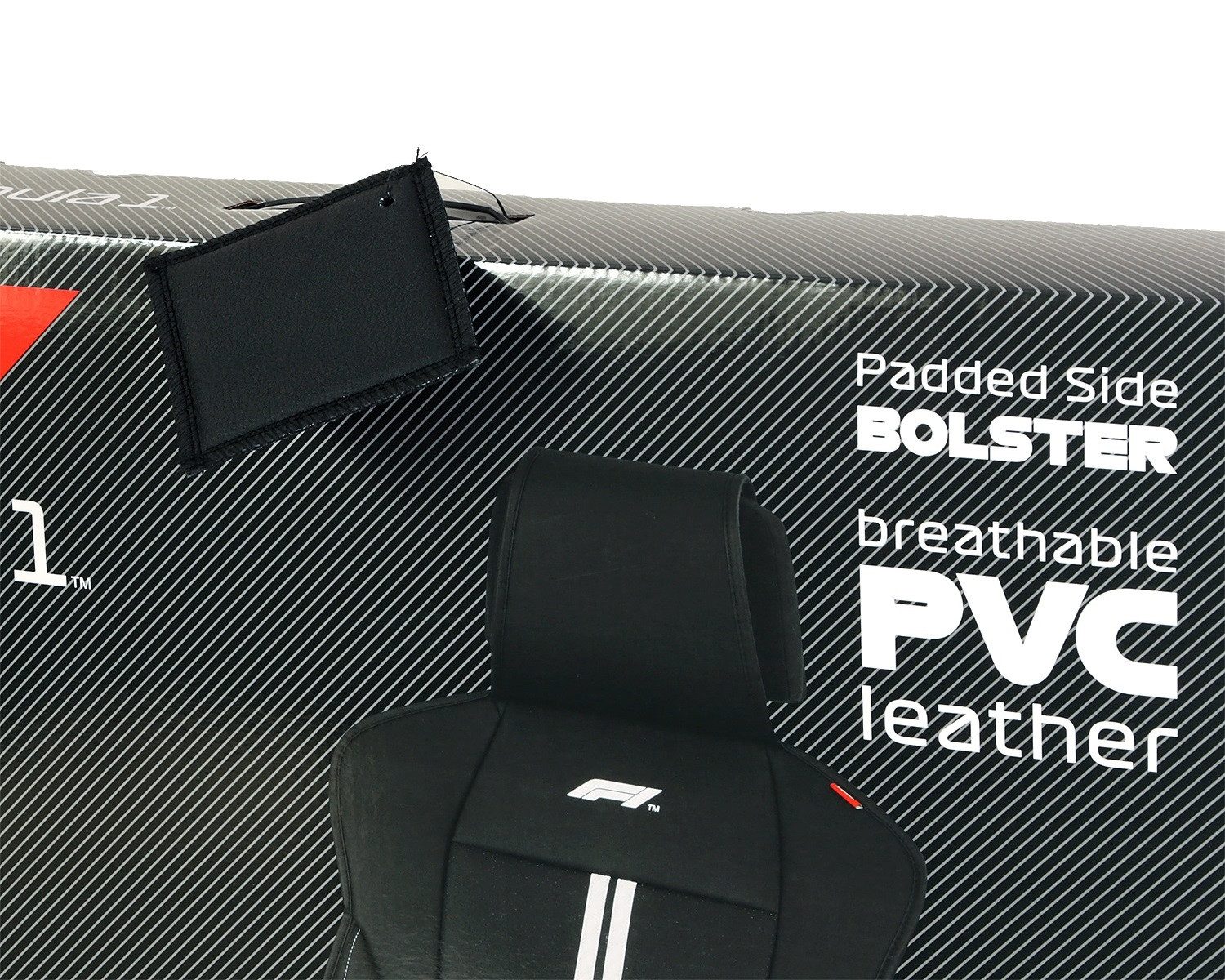 Formula 1 Car Seat Cover F1 Car Seat Cushion Seat Cover SC160 Black/White, 1-piece, Single Seat Cover, Protective Cover Seat Mat Car Seat Front Driver Seat Pad Seat Cover