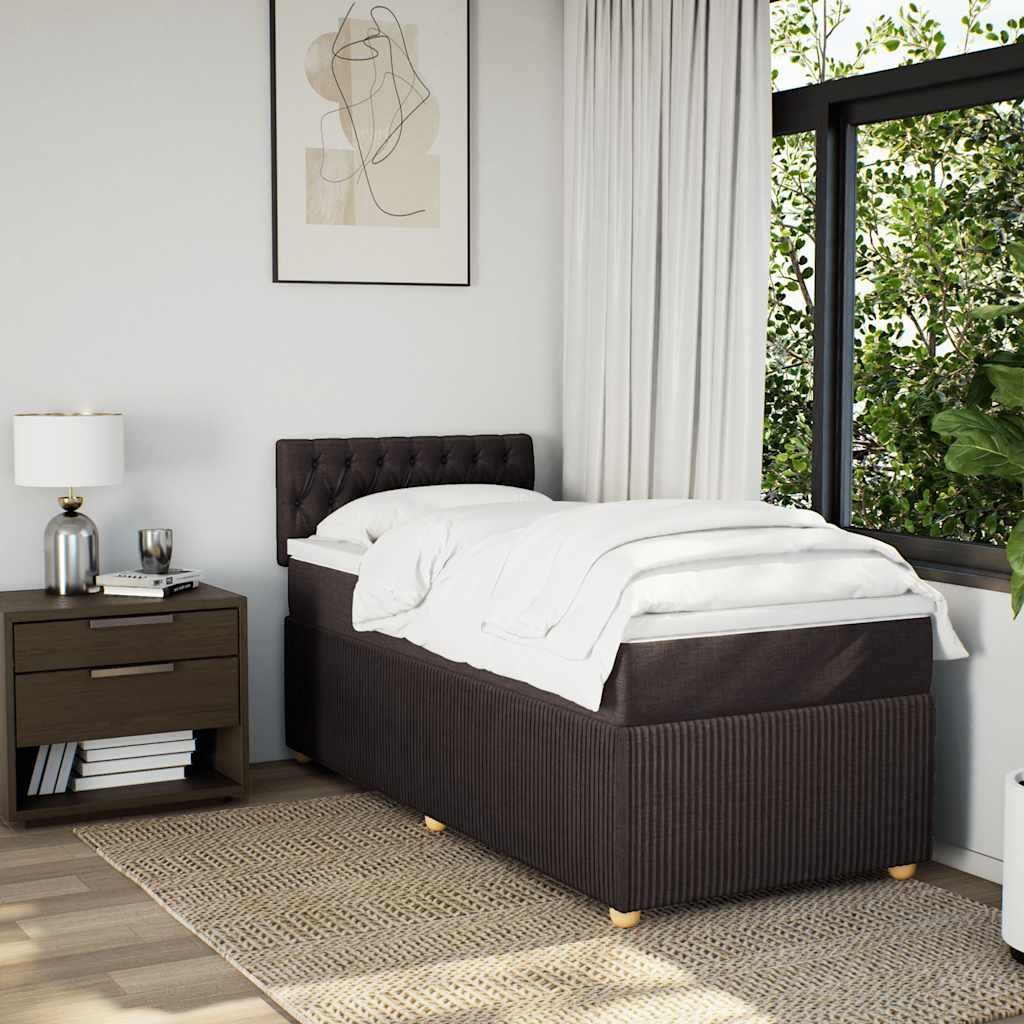 vidaXL Bett Boxspringbett mit Matratze Dunkelbraun günstig online kaufen
