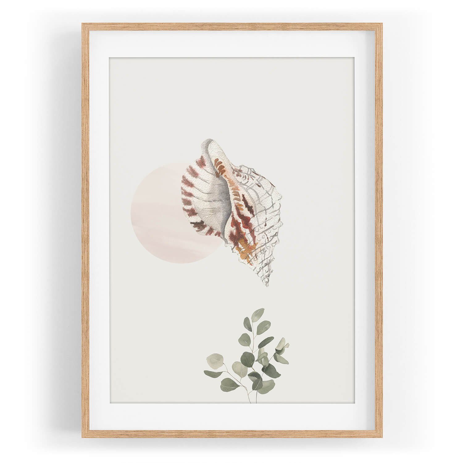 Sinus Art Wandbild Wandbild Seemuschel Muschel Pflanzen Wasserfarben Pastellton. € 35,00