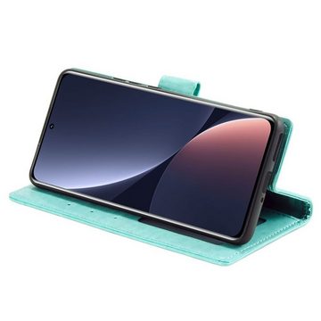 CoverKingz Handyhülle Hülle für Xiaomi 12/12X Handyhülle Flip Case Cover Tasche Etui 16,5 cm (6,5 Zoll), Klapphülle Schutzhülle mit Kartenfach Schutztasche Motiv Mandala