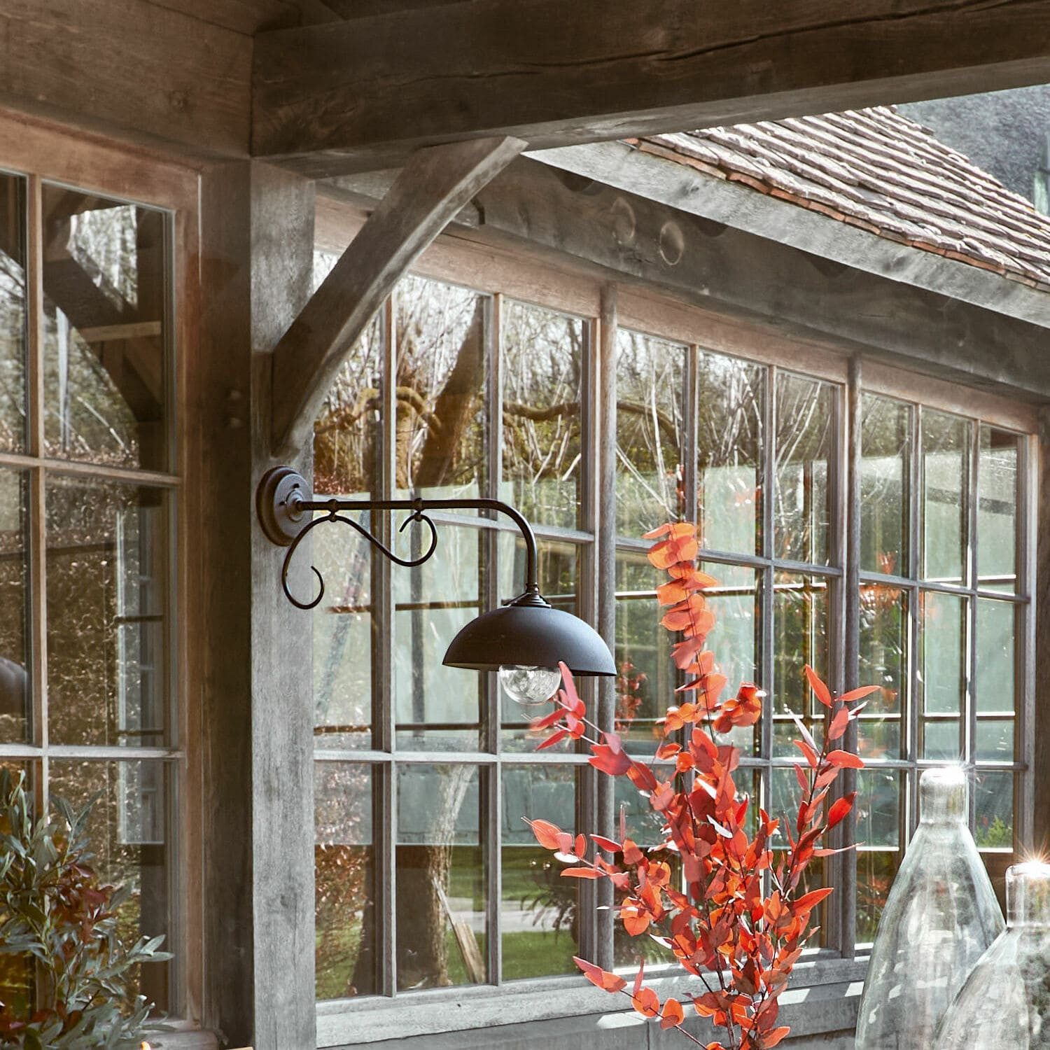 Mirabeau Außen-Wandleuchte Außenwandlampe Lupia schwarz