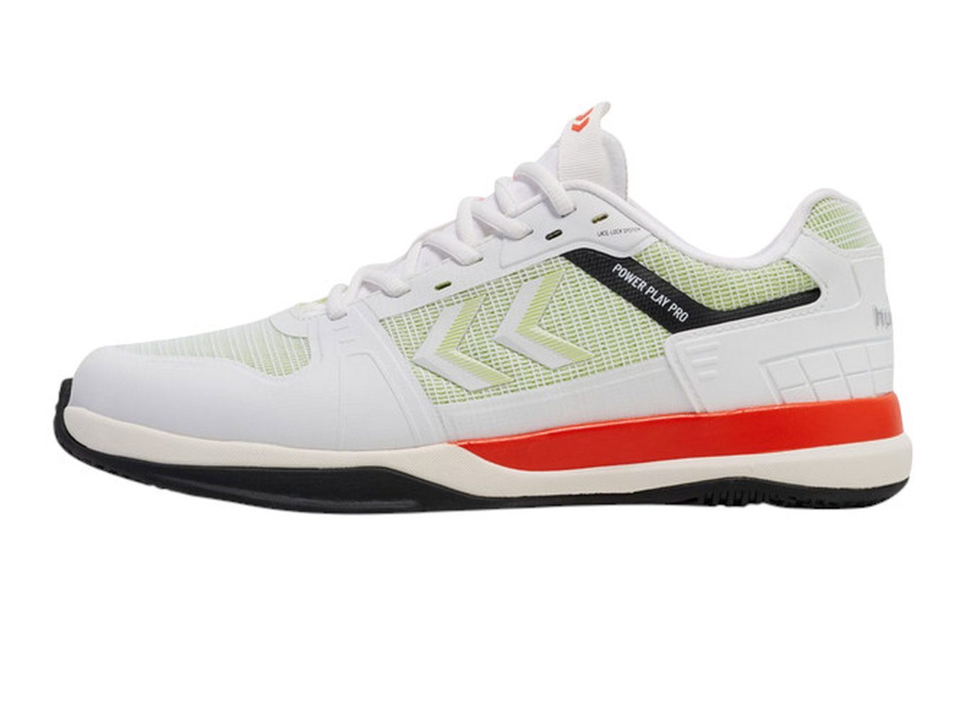 hummel Hallen-Indoorschuhe Power Play Pro weiss/hellgrün/rot Herren Badmintonschuh