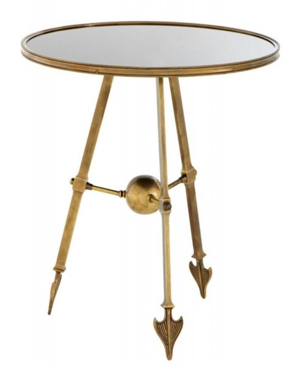 Casa Padrino Beistelltisch Luxus Beistelltisch Vintage Messing Finish 65 x H. 74 cm - Tisch Möbel