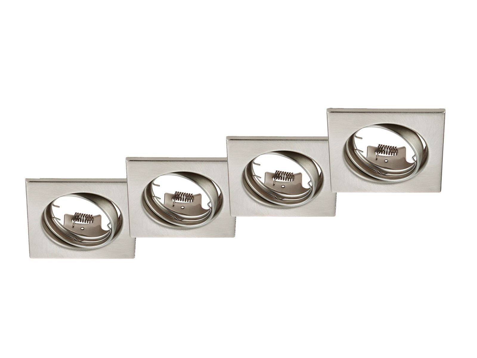 TRIO Leuchten Einbauleuchte, ohne Leuchtmittel, 4er Set Deckeneinbauleuchten, Einbau Decken-spot Silber matt, B: 8cm