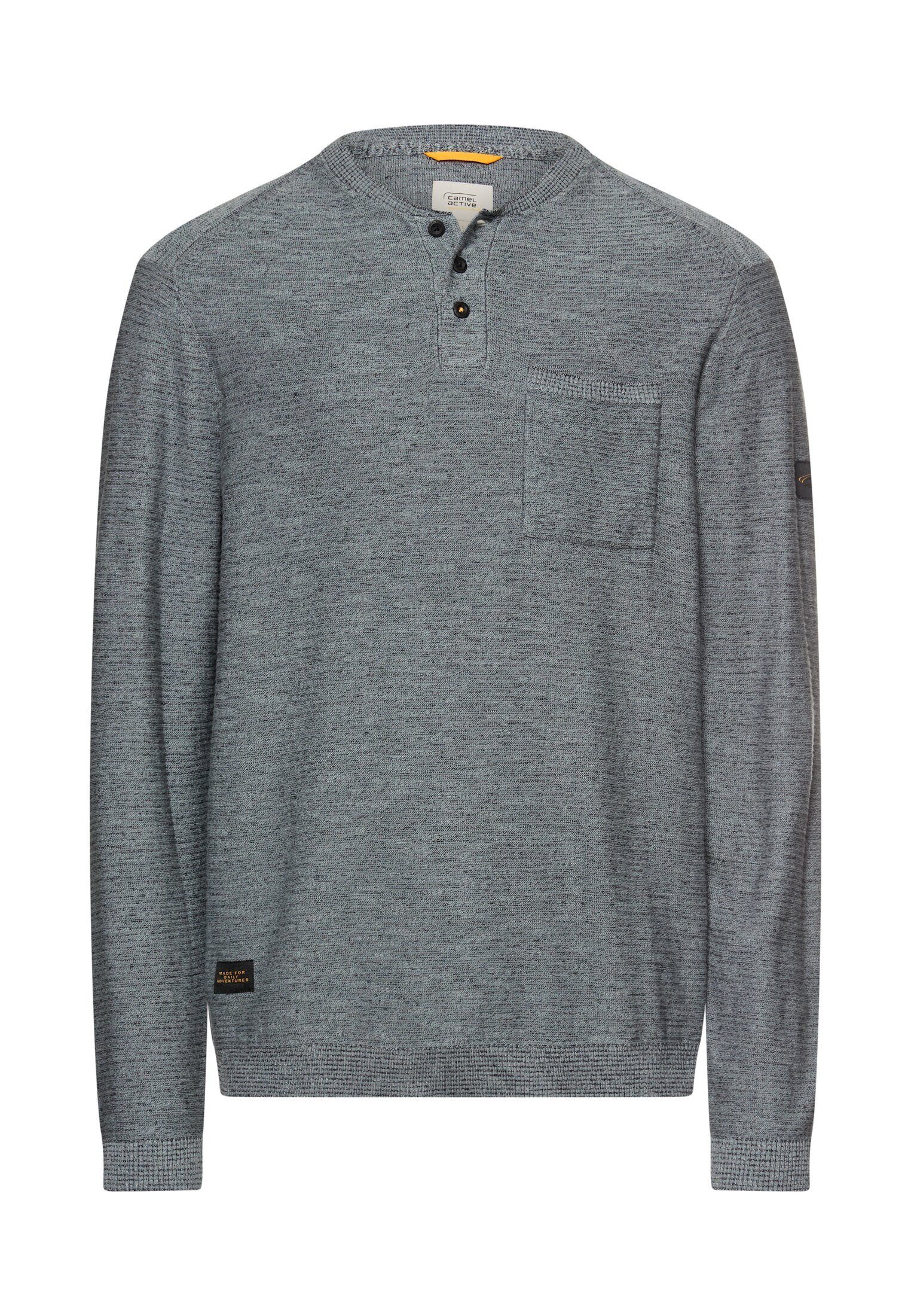 camel active Henleyshirt mit Knopfleiste Langarm Henley