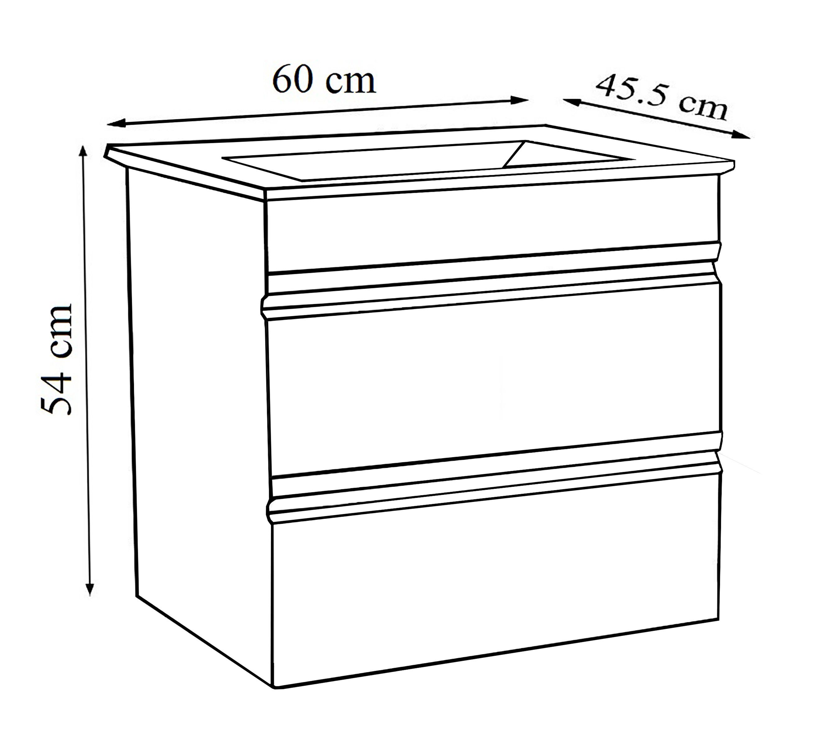 VCM Waschtisch 2 teilig Badmöbel-Set Waschplatz Sirola (Set, 2-St., 1x Unterschrank 1x Waschbecken)