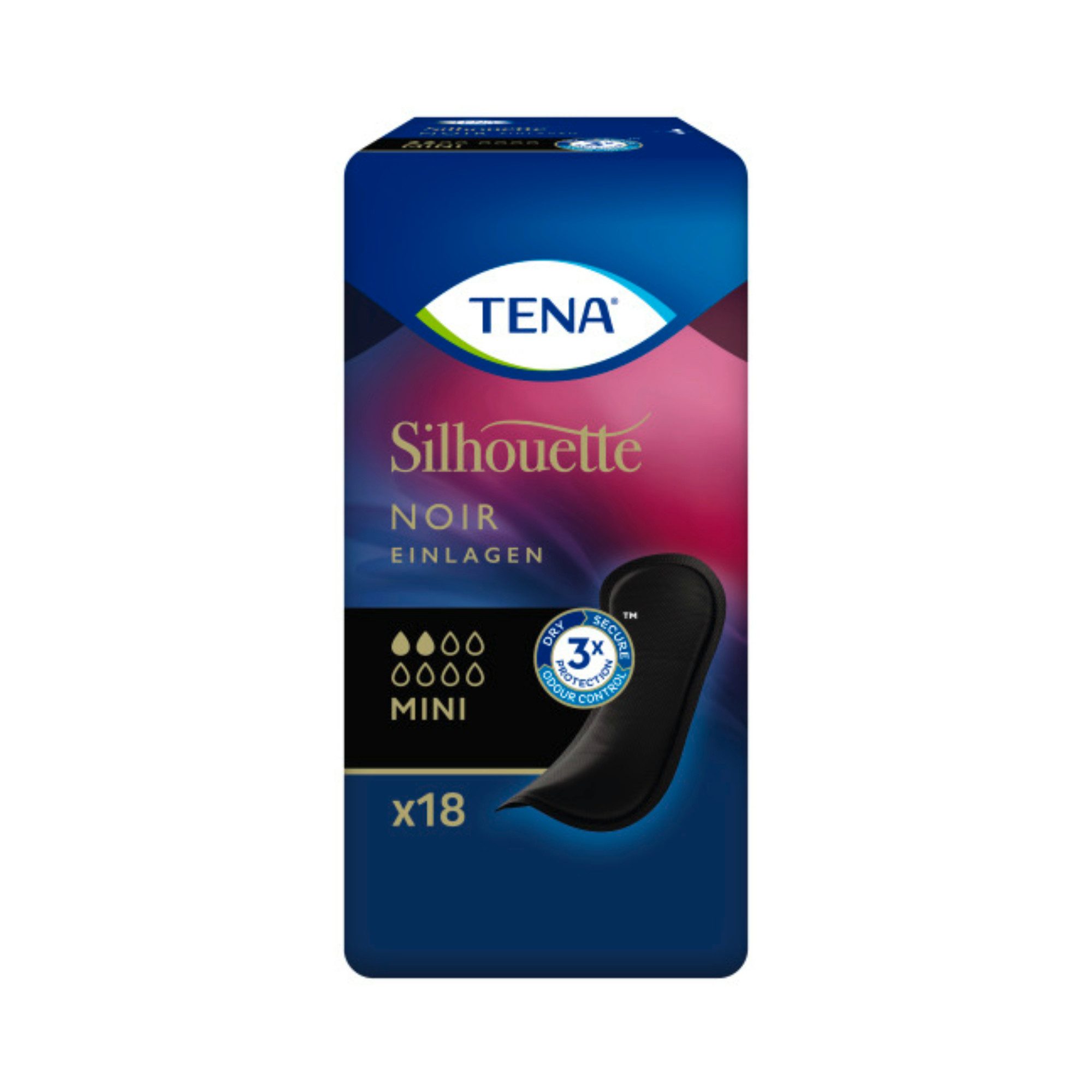 TENA Inkontinenz-Einlage TENA LADY - Silhouette Einlagen Noir - Mini, 18-St.