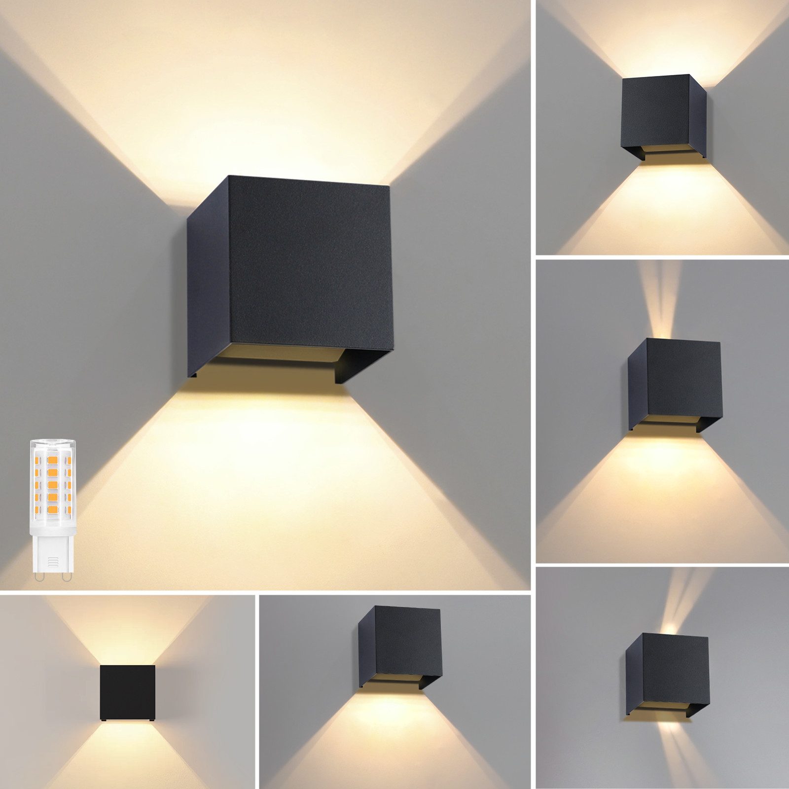 ZMH LED Wandleuchte Aussen Wandlampe: Außenwandleuchte Innen Up Down Modern günstig online kaufen