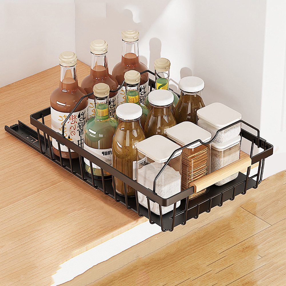 Ausziehbarer Unterregal-Korb - Bohrfreier Küchenorganizer Mit Haken