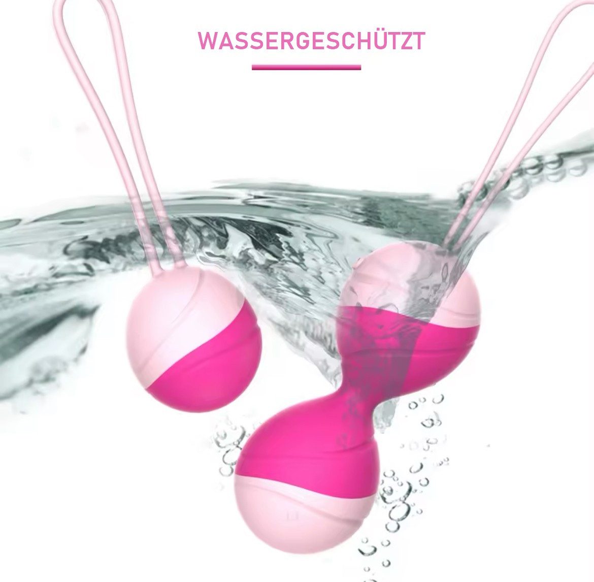 denu-shop Beckenbodentrainer Beckenboden 3er Set Beckenbodenkugel Damen Silikon, Set, 3-tlg., 2 Beckenbodenkugel und 1 Beckenbodenkugel mit Vibration, Kräftigung der Becken- und Unterleibsmuskulatur