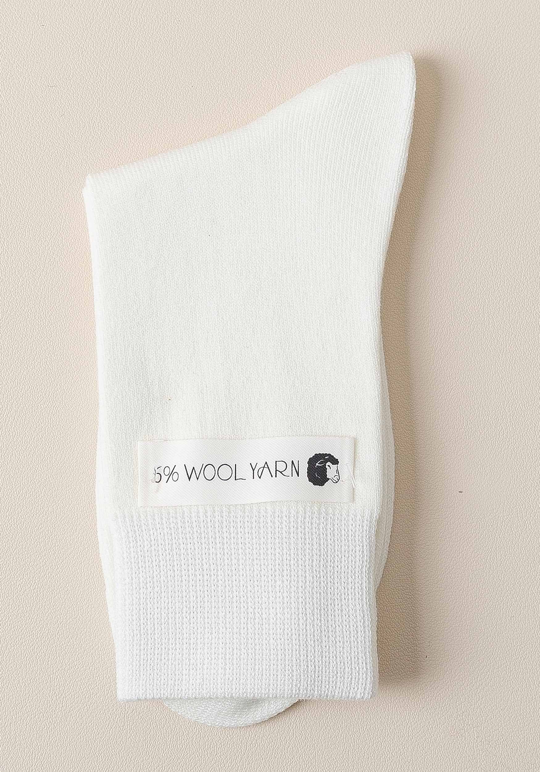 MAGICSHE Thermosocken Damen warm mittlerer Länge Socken aus Wolle für kalte Tage 3 Paar (2-Paar) Weiß